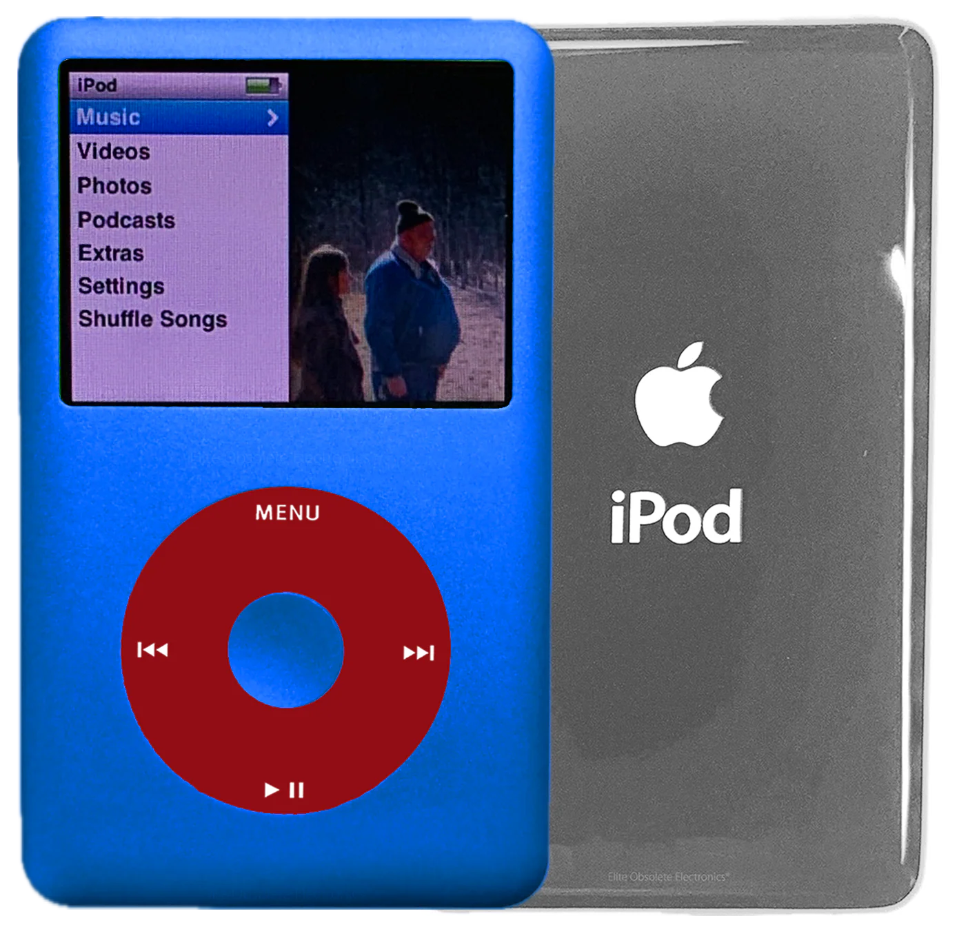 New Apple iPod Classic 6th & 7th Generation Blue Metal / Red / Blue Metal (Silver)