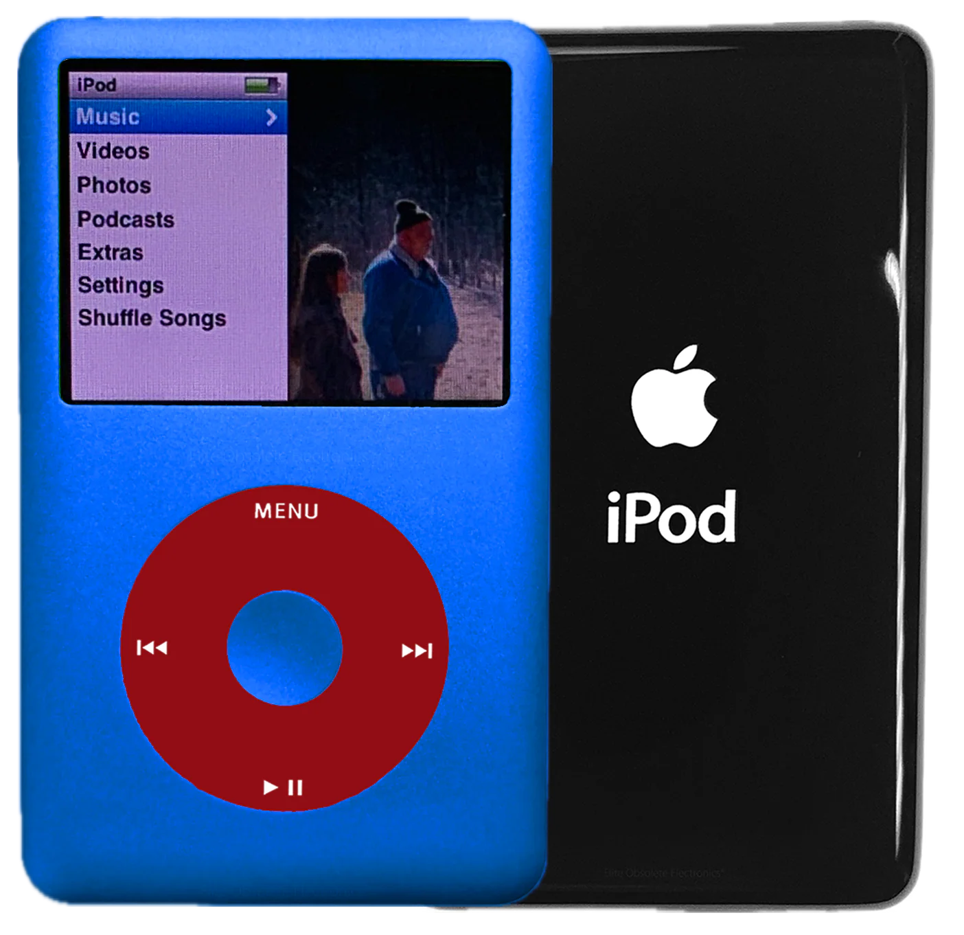 New Apple iPod Classic 6th & 7th Generation Blue Metal / Red / Blue Metal (Black)