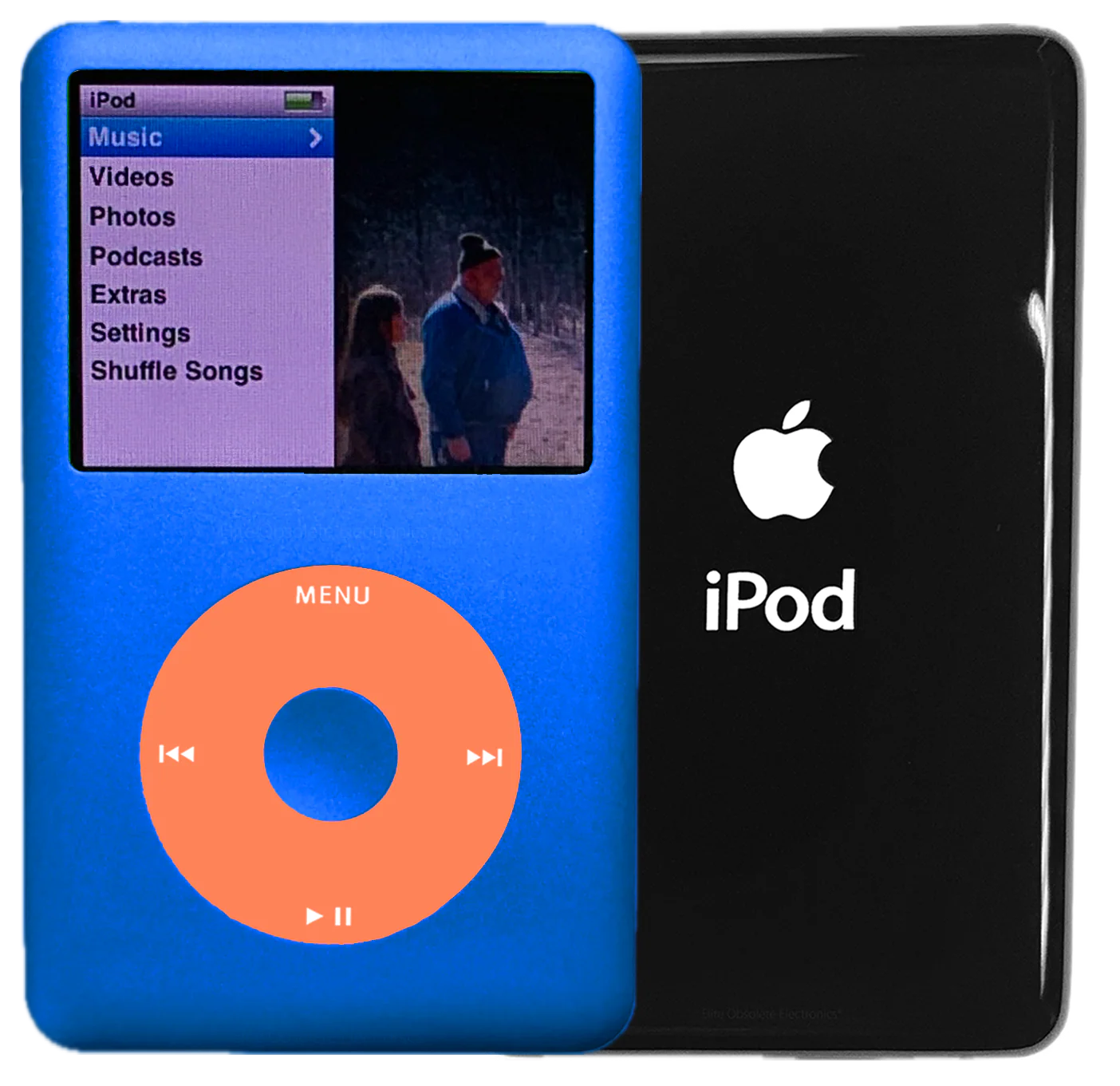 New Apple iPod Classic 6th & 7th Generation Blue Metal / Orange / Blue Metal (Black)