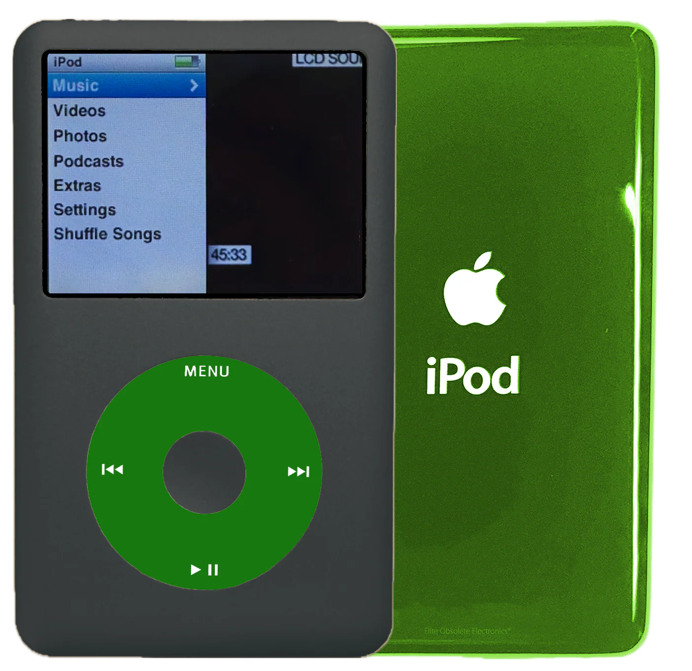 New Apple iPod Classic 6th & 7th Generation Charcoal Gray / Green / Charcoal Gray (Toxic Green)