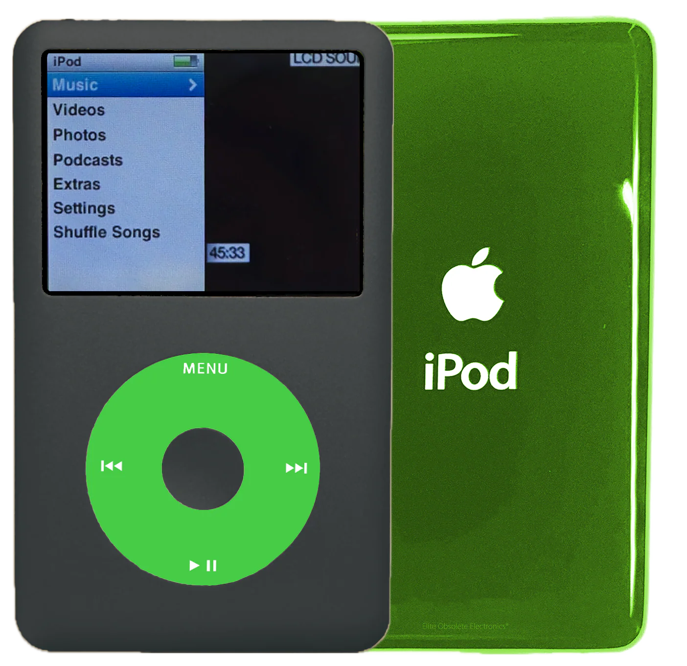 New Apple iPod Classic 6th & 7th Generation Charcoal Grey / Light Green / Charcoal Grey (Toxic Green)
