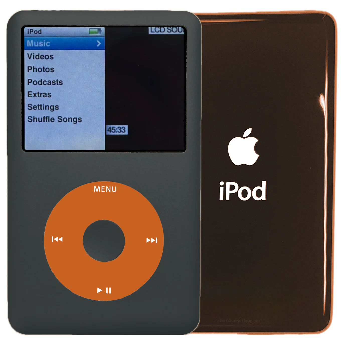 New Apple iPod Classic 6th & 7th Generation Charcoal Grey / Orange / Charcoal Grey (Rose Gold)
