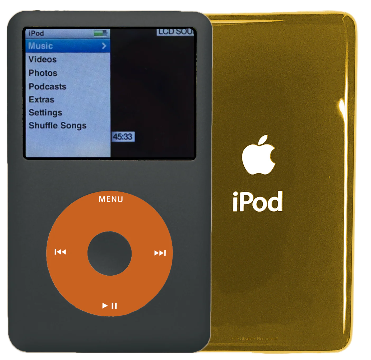 New Apple iPod Classic 6th & 7th Generation Charcoal Grey / Orange / Charcoal Grey (Gold)