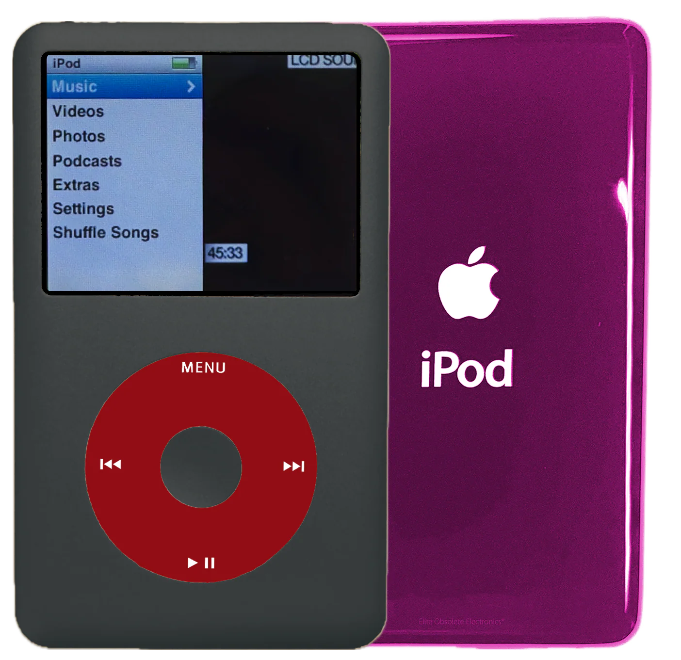 New Apple iPod Classic 6th & 7th Generation Charcoal Grey / Red / Charcoal Grey (Hyper Pink)