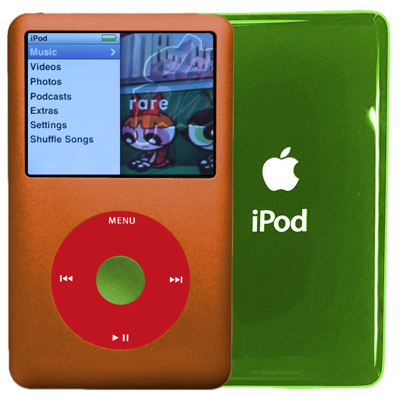 New Apple iPod Classic 6th & 7th Generation Cosmic Orange Metal / Red / Green Metal (Toxic Green)
