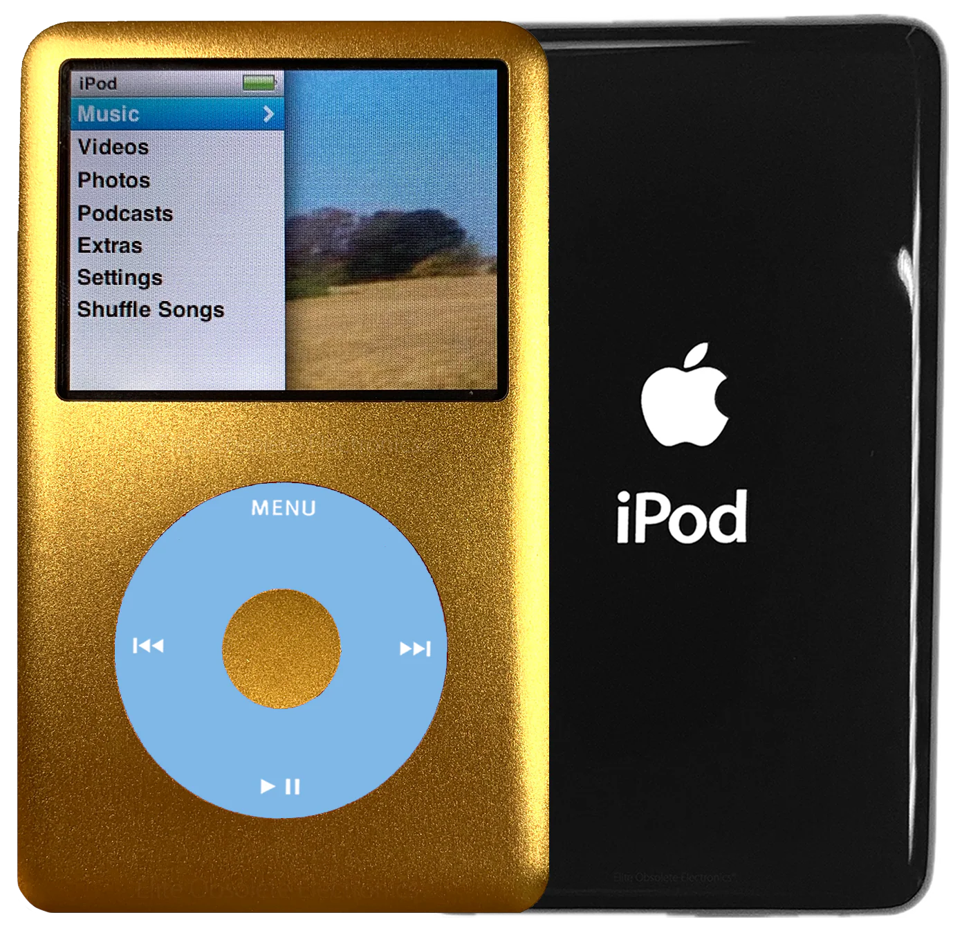 New Apple iPod Classic 6th & 7th Generation Gold Metal / Light Blue / Gold Metal (Black)