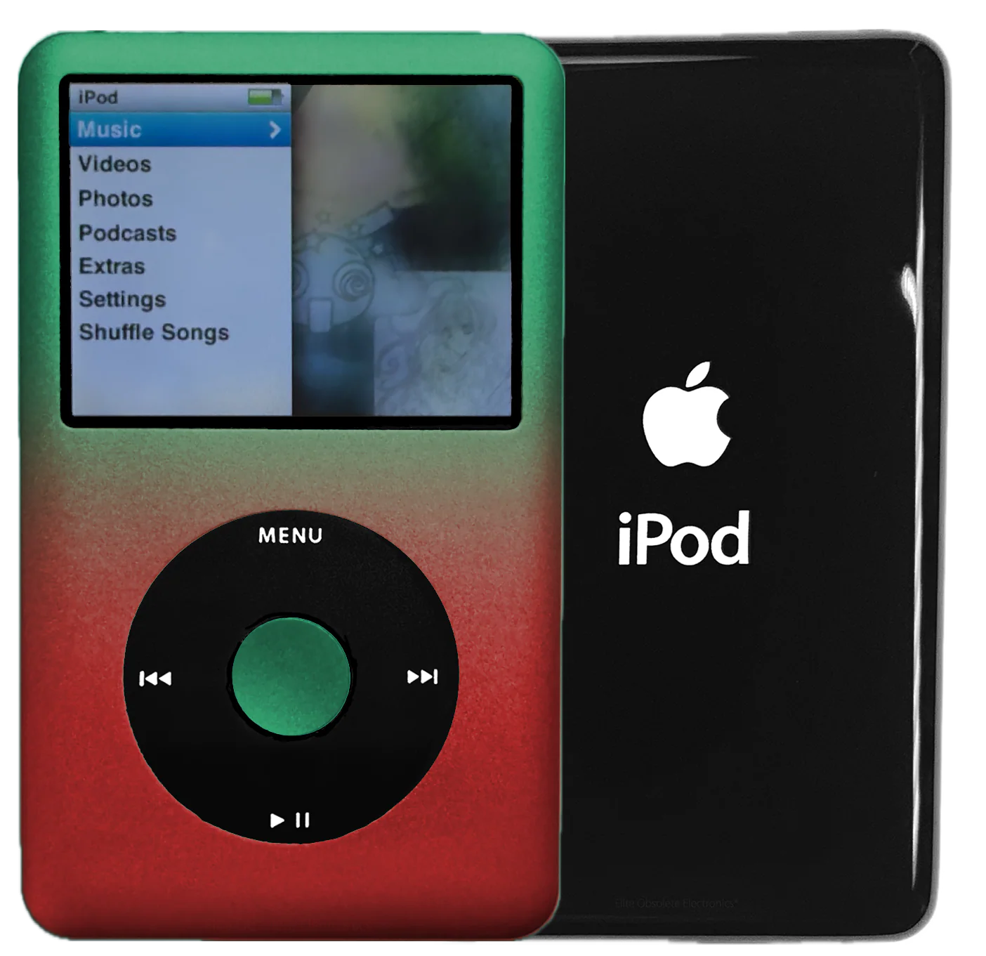New Apple iPod Classic 6th & 7th Generation Gradient Green/Red / Black / Lime Green (Black)