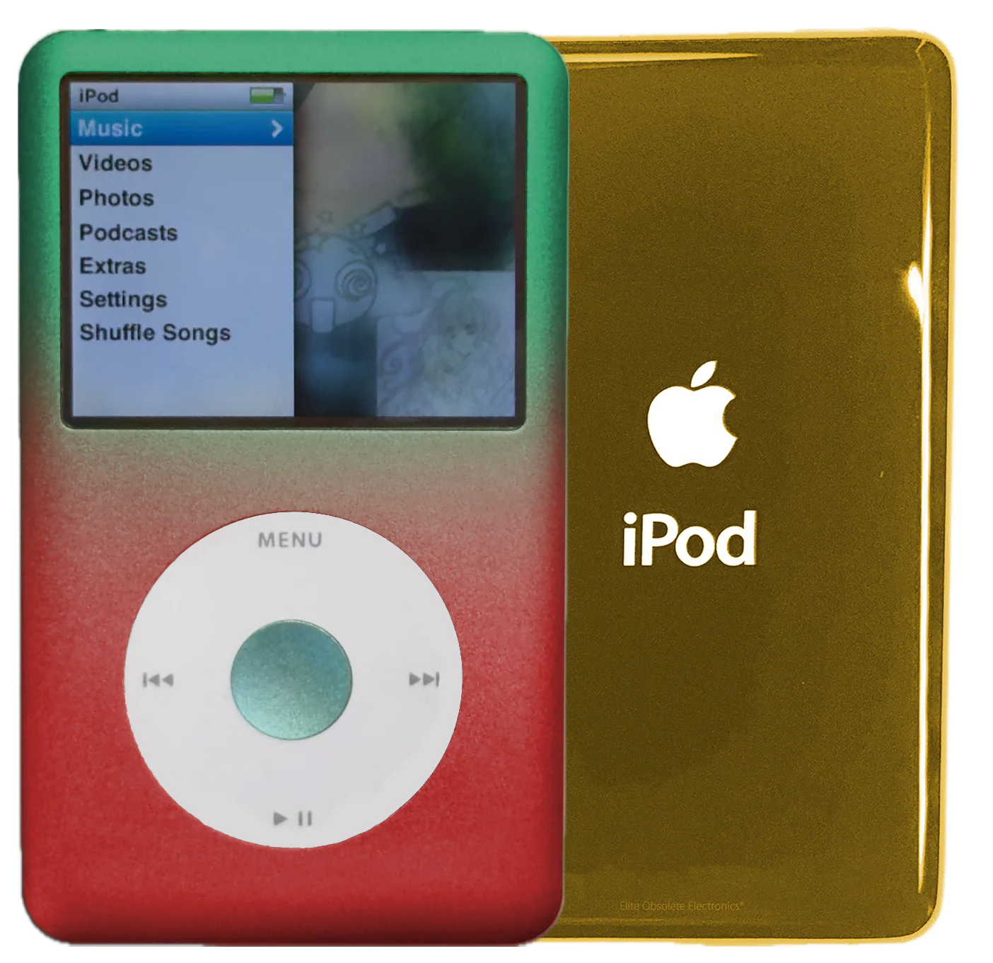 New Apple iPod Classic 6th & 7th Generation Gradient Green Red / White / Arctic Blue (Gold)