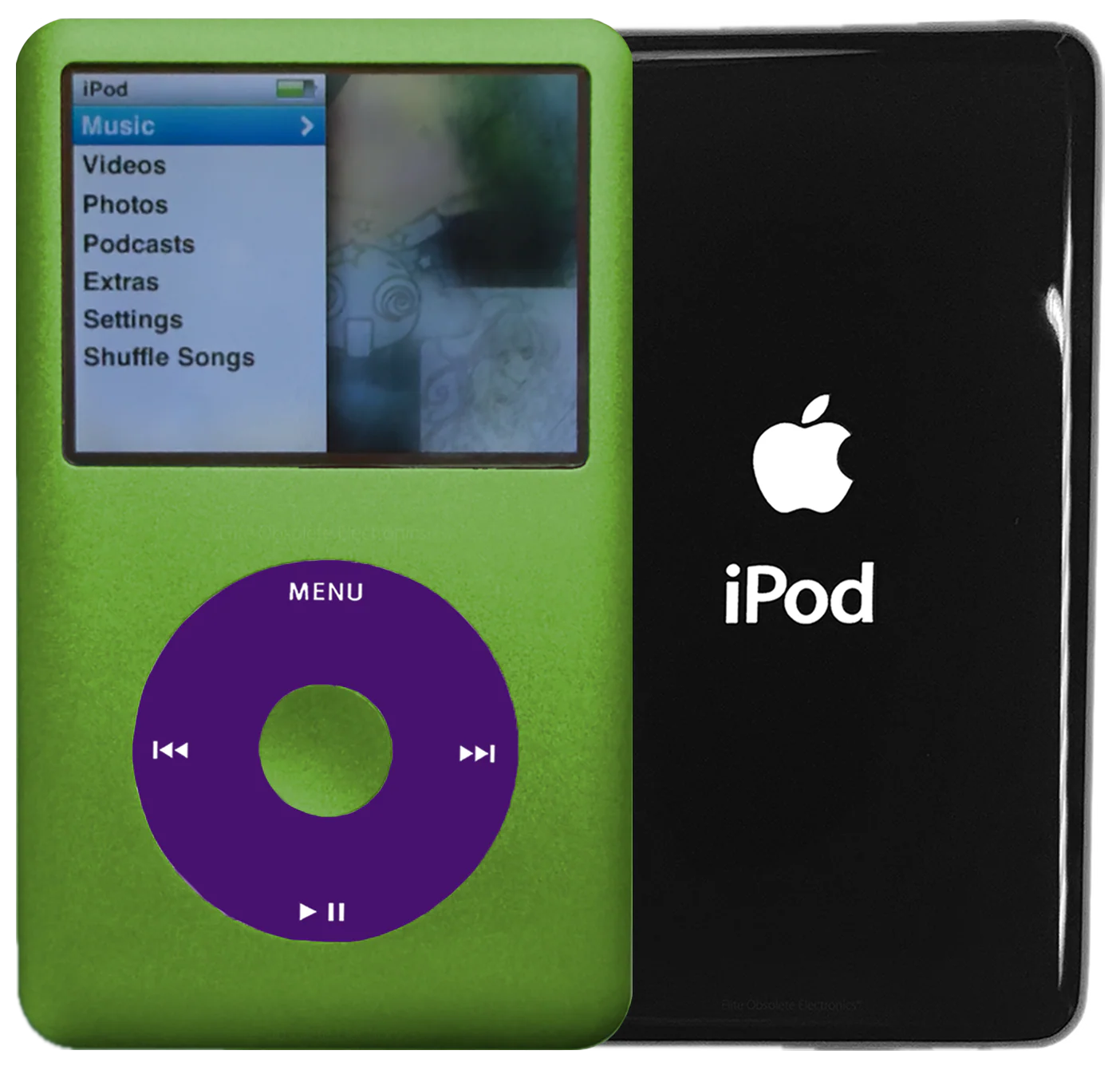 New Apple iPod Classic 6th & 7th Generation Lime Green Metal / Purple / Lime Green Metal (Black)