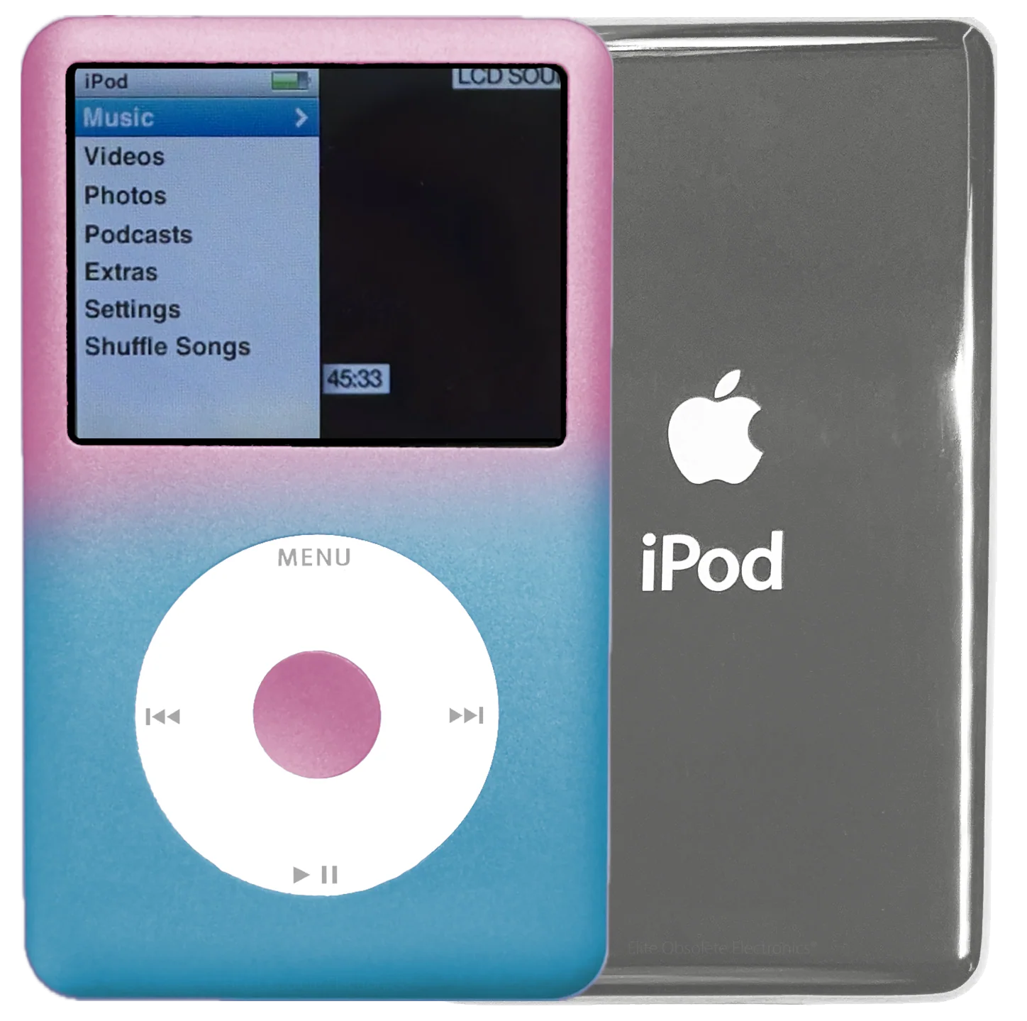 New Apple iPod Classic 6th & 7th Generation Gradient Pink & Blue / White / Pink (Silver)