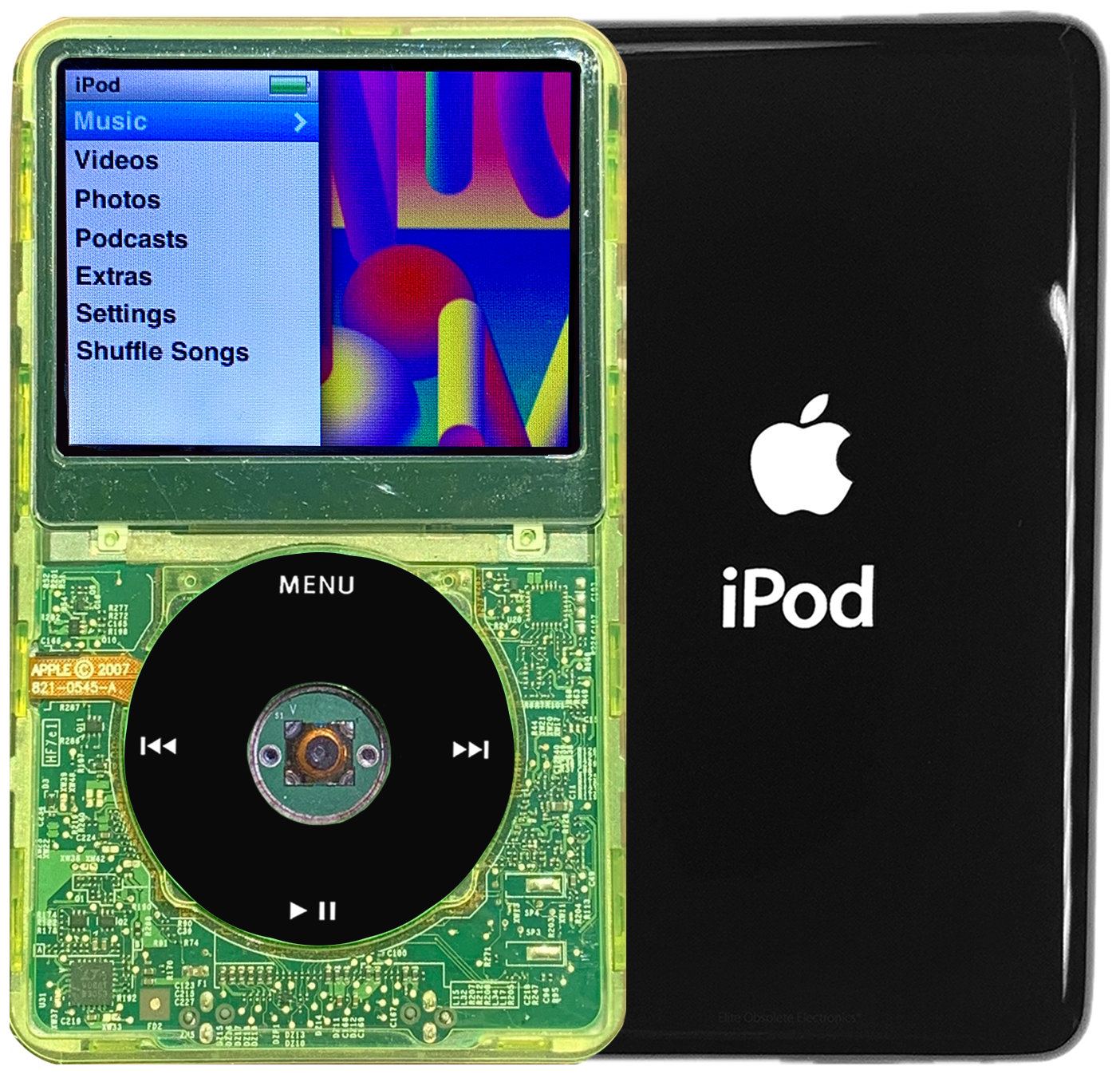 New Apple iPod Classic 6th & 7th Generation Green Crystal Plastic / Black / Green Crystal (Black)