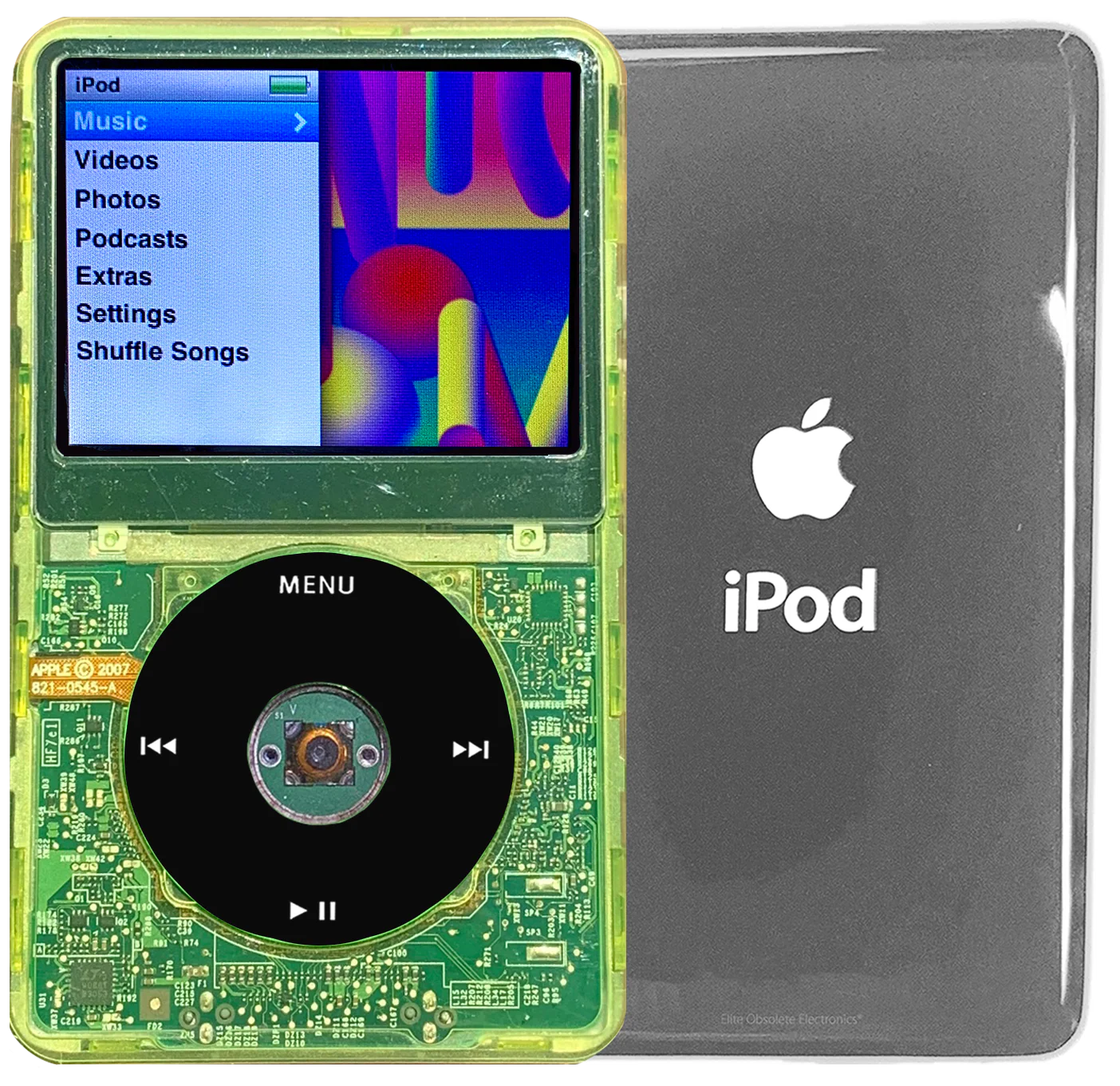 New Apple iPod Classic 6th & 7th Generation Green Crystal Plastic / Black / Green Crystal (Silver)
