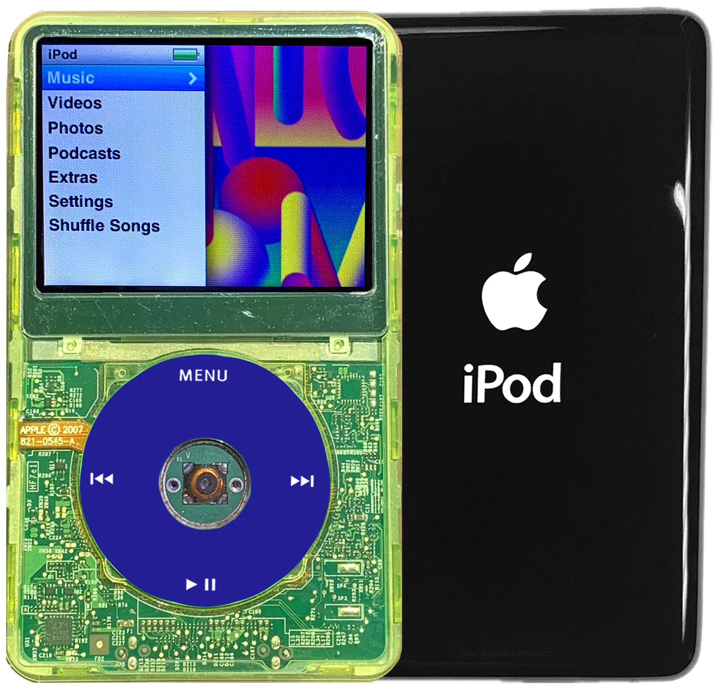New Apple iPod Classic 6th & 7th Generation Green Crystal Plastic / Blue / Green Crystal (Black)