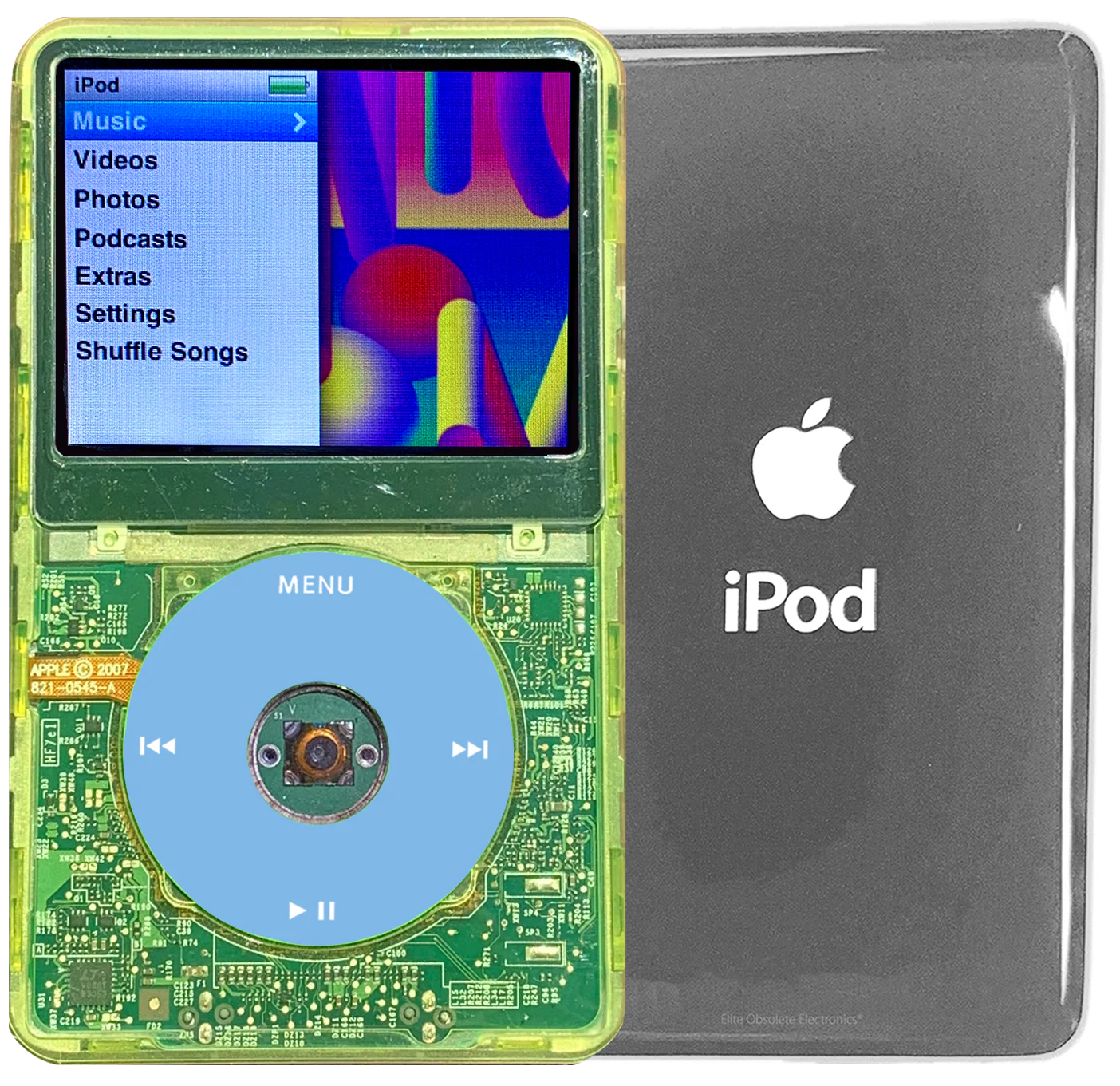 New Apple iPod Classic 6th & 7th Generation Green Crystal Plastic / Light Blue / Green Crystal (Silver)