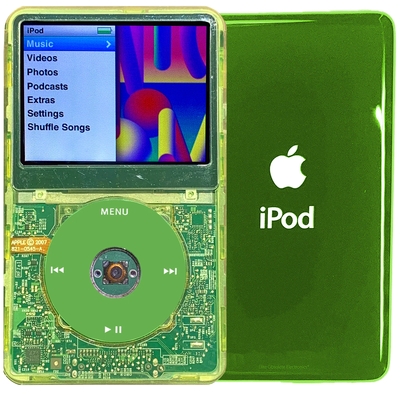 New Apple iPod Classic 6th & 7th Generation Green Crystal Plastic / Light Green / Green Crystal (Toxic Green)