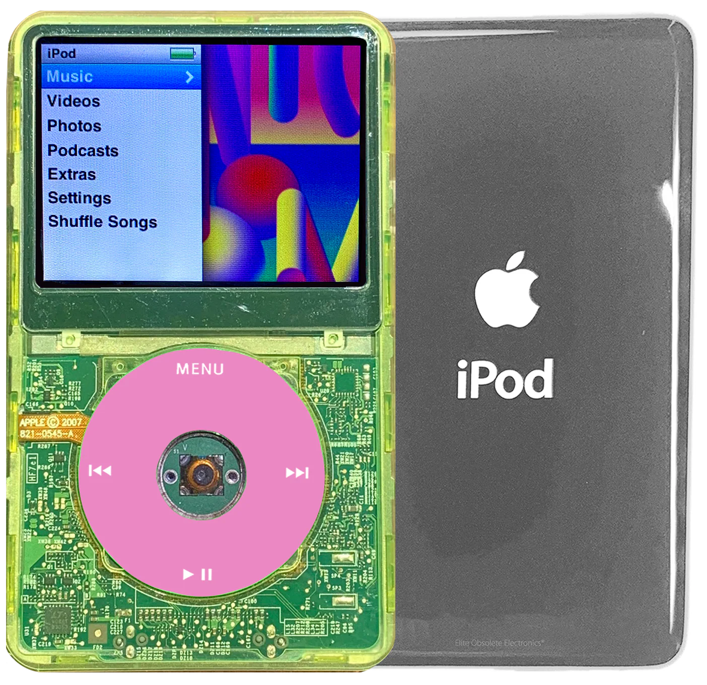 New Apple iPod Classic 6th & 7th Generation Green Crystal Plastic / Light Pink / Green Crystal (Silver)