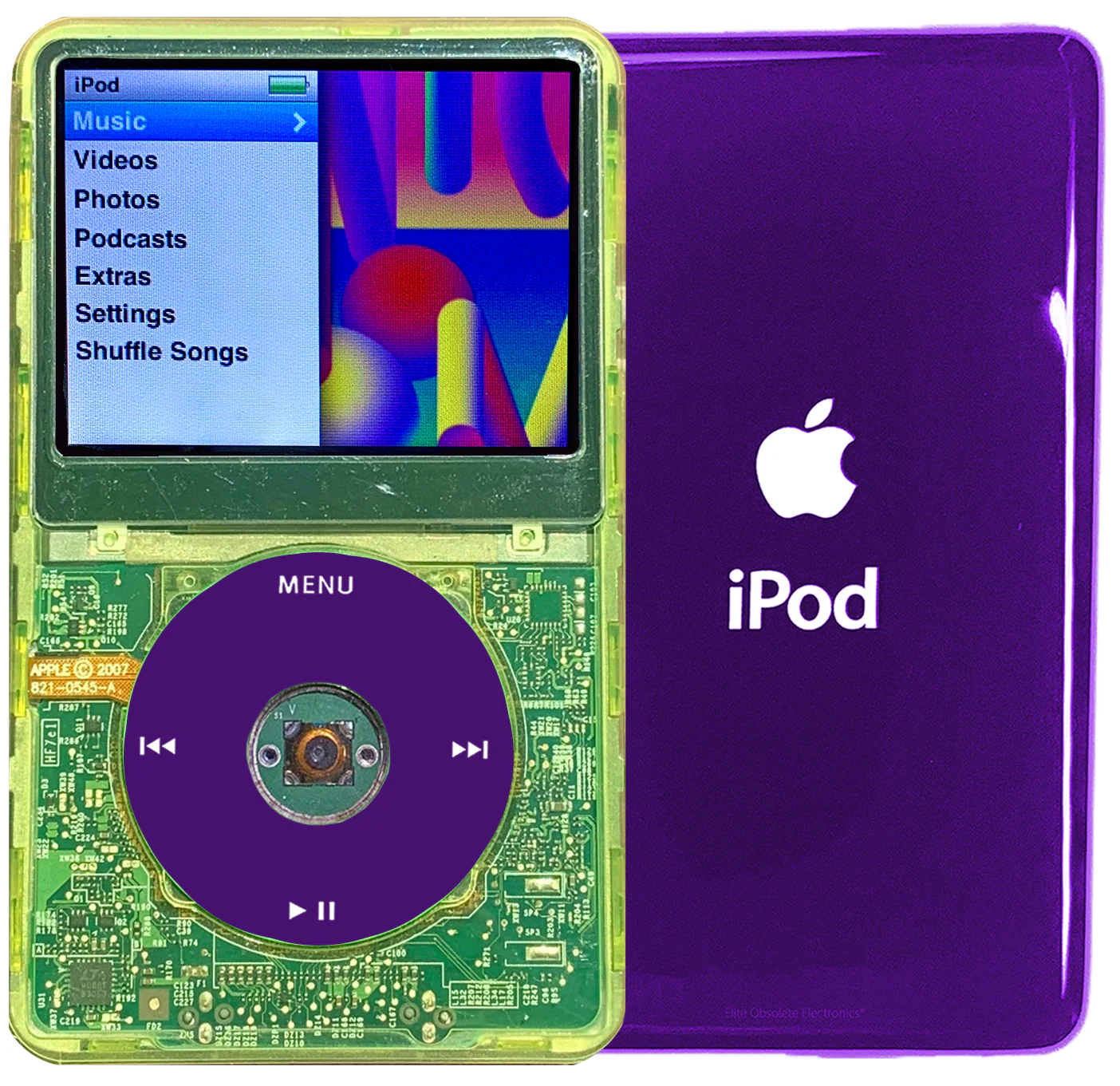 New Apple iPod Classic 6th & 7th Generation Green Crystal Plastic / Purple / Green Crystal (Midnight Purple)