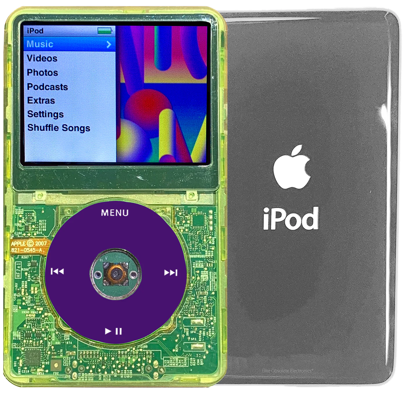New Apple iPod Classic 6th & 7th Generation Green Crystal Plastic / Purple / Green Crystal (Silver)