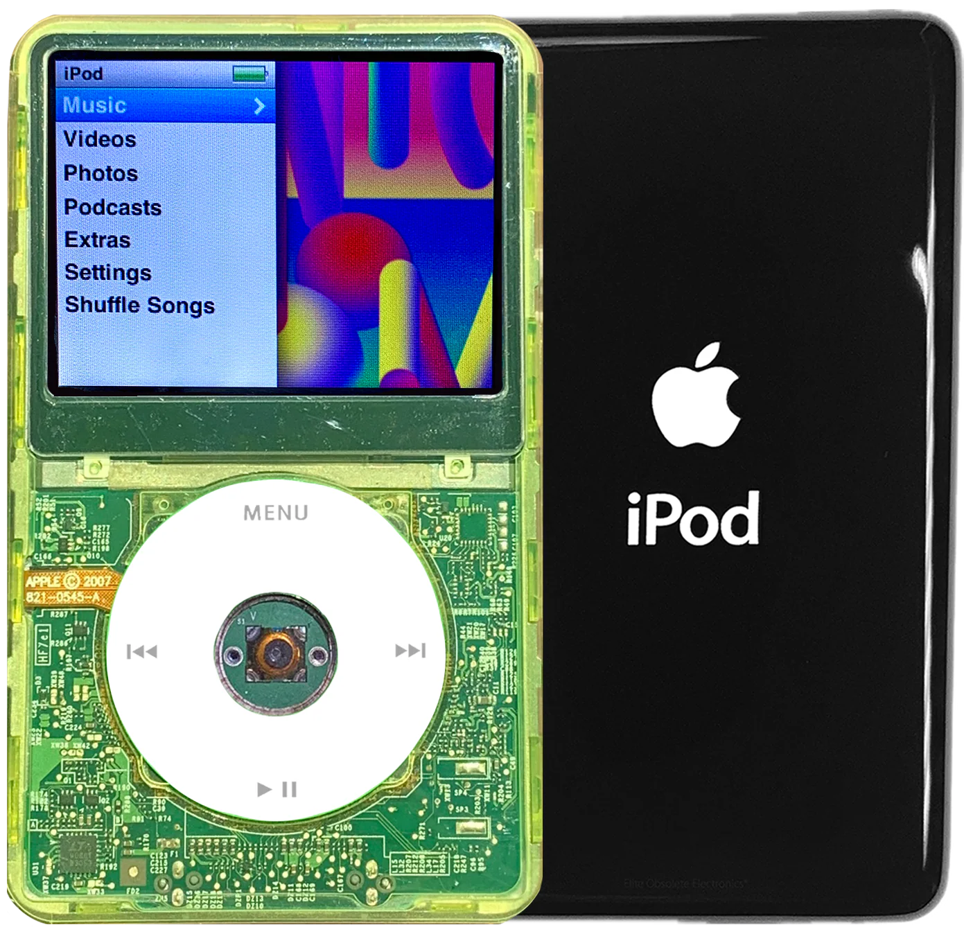 New Apple iPod Classic 6th & 7th Generation Green Crystal Plastic / White / Green Crystal (Black)