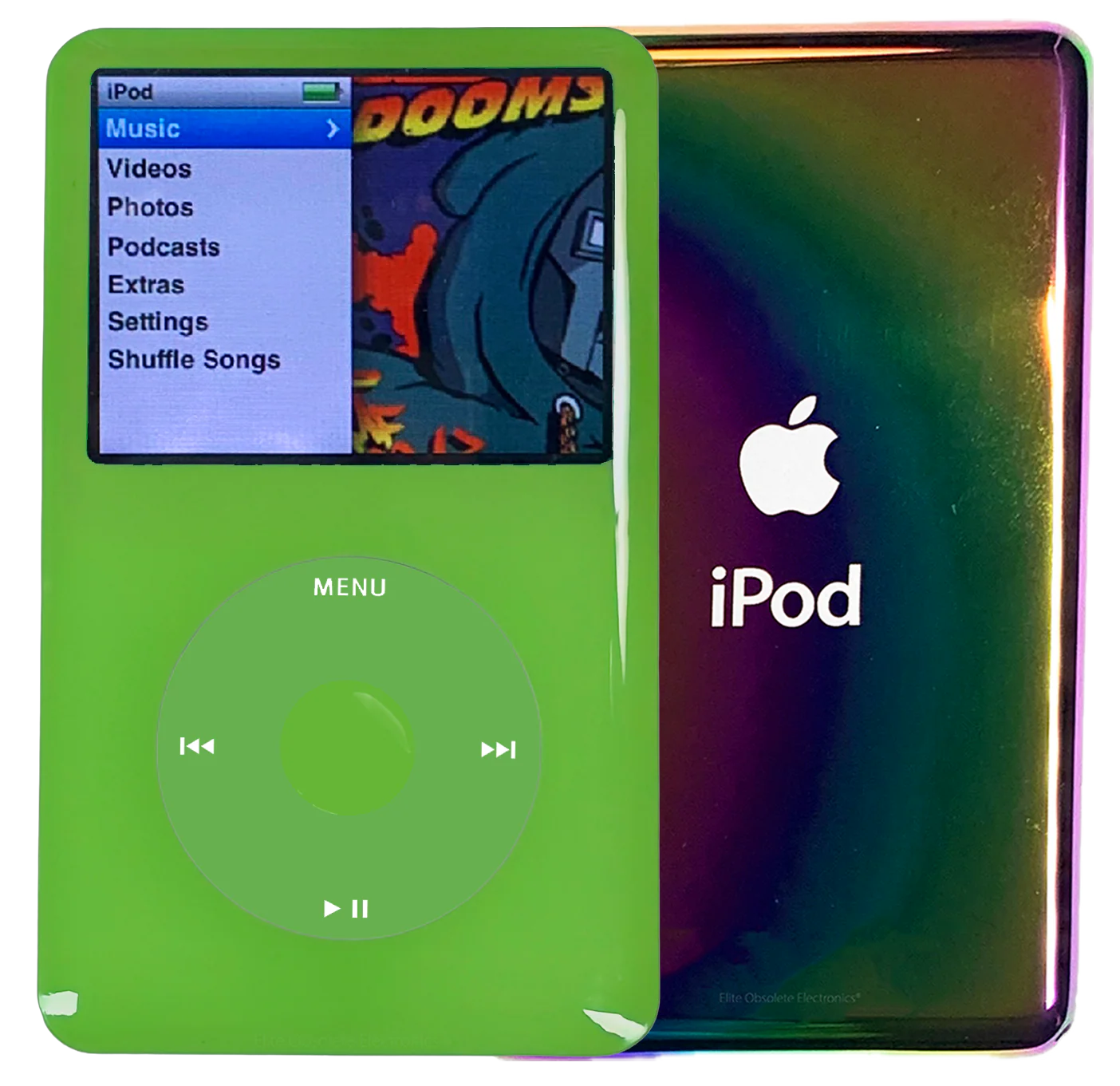 New Apple iPod Classic 6th & 7th Generation Green Plastic / Light Green / Green Plastic (Rainbow)