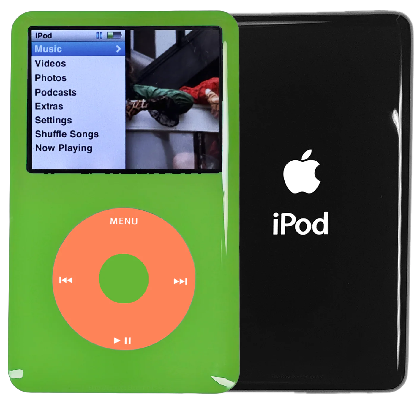 New Apple iPod Classic 6th & 7th Generation Green Plastic / Orange / Green Plastic (Black)
