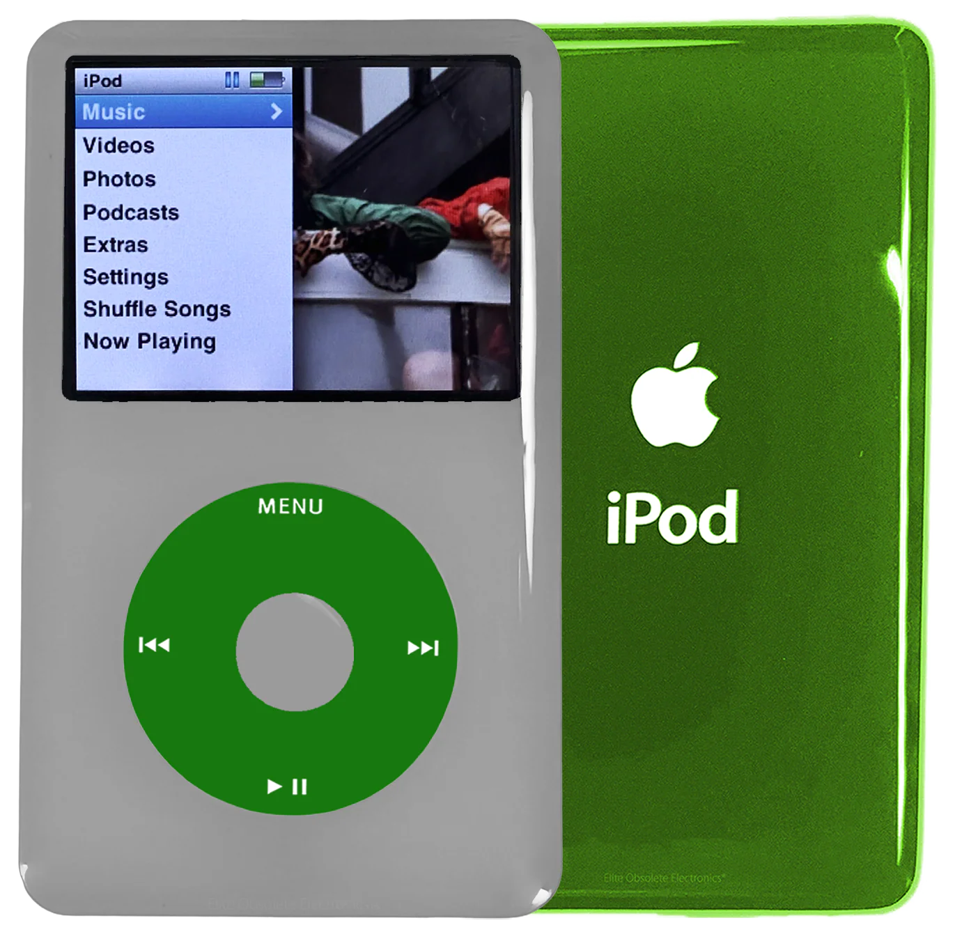 New Apple iPod Classic 6th & 7th Generation Grey Plastic / Green / Grey Plastic (Toxic Green)