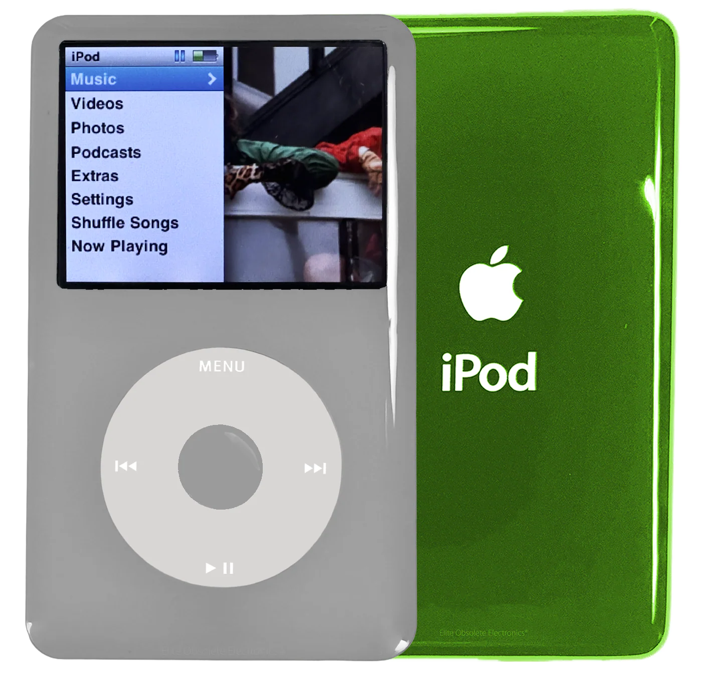 New Apple iPod Classic 6th & 7th Generation Grey Plastic / Grey / Grey Plastic (Toxic Green)