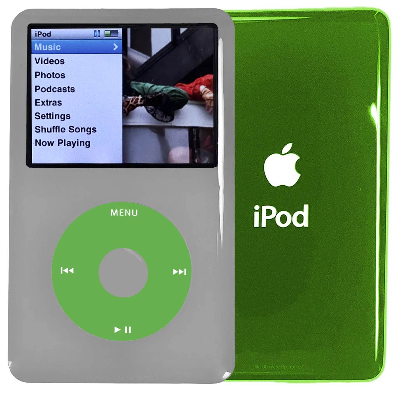 New Apple iPod Classic 6th & 7th Generation Grey Plastic / Light Green / Grey Plastic (Toxic Green)