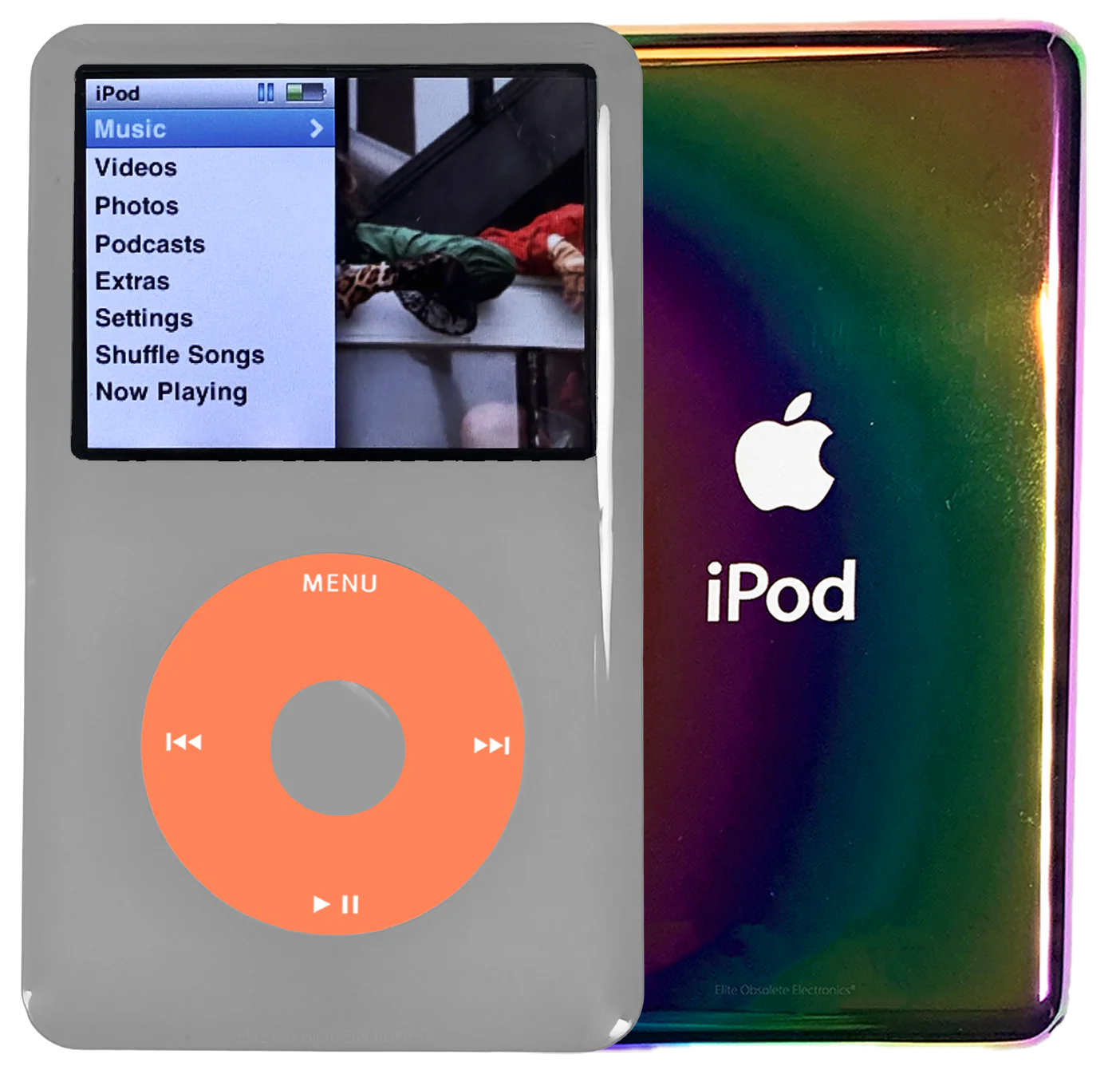 New Apple iPod Classic 6th & 7th Generation Grey Plastic / Orange / Grey Plastic (Rainbow)