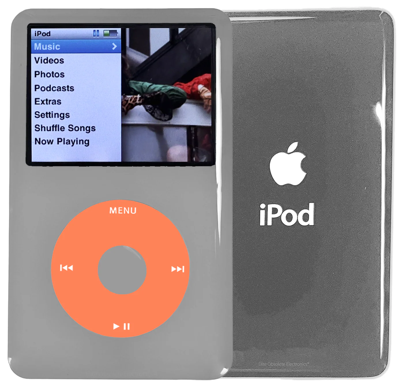 New Apple iPod Classic 6th & 7th Generation Grey Plastic / Orange / Grey Plastic (Silver)
