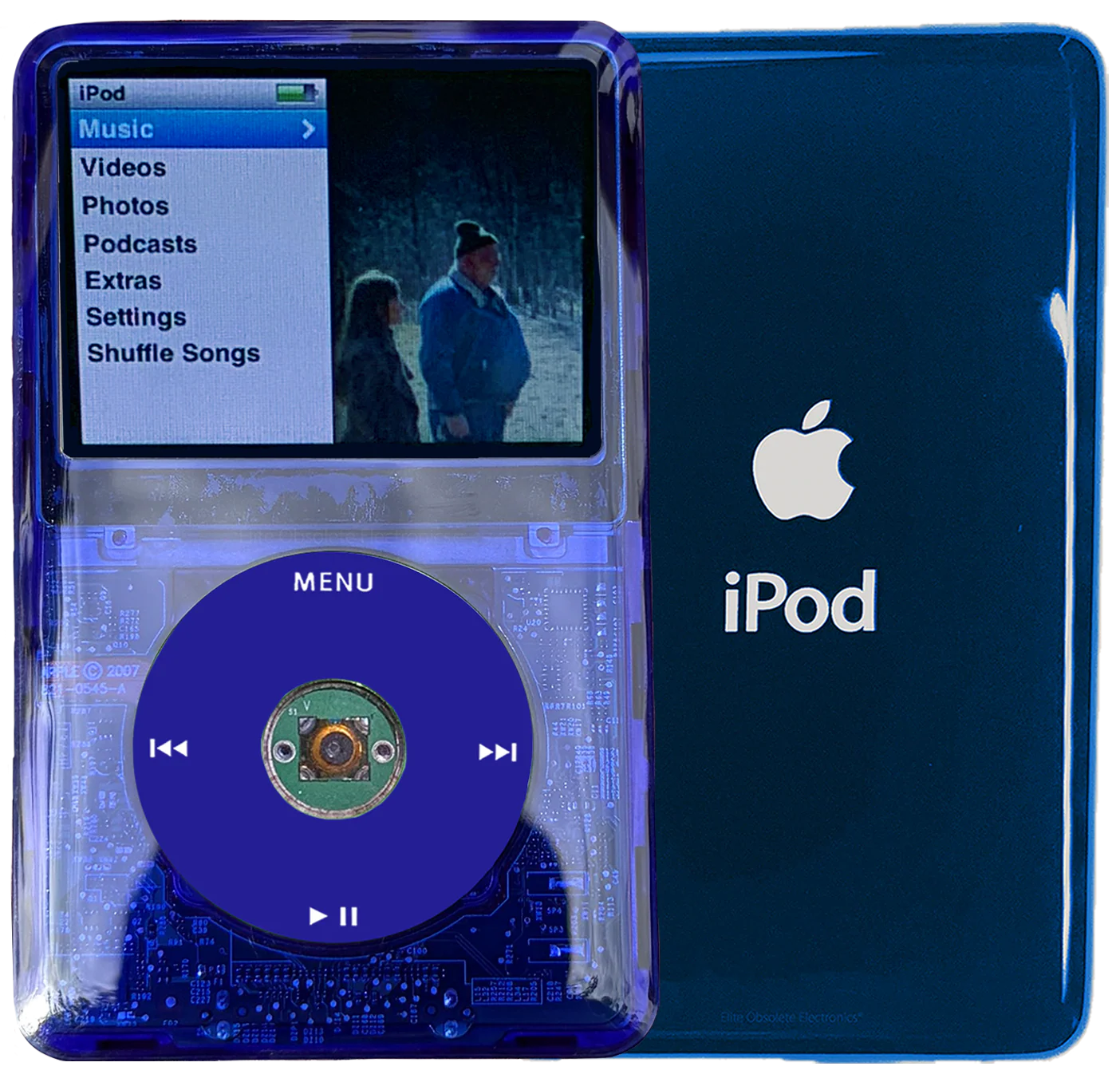 New Apple iPod Classic 6th & 7th Generation Indigo Crystal Plastic / Blue / Green Crystal (Aqua)