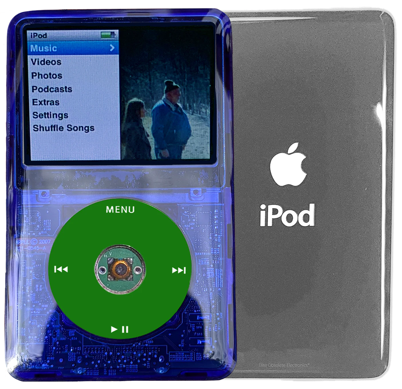 New Apple iPod Classic 6th & 7th Generation Indigo Crystal Plastic / Green / Green Crystal (Silver)