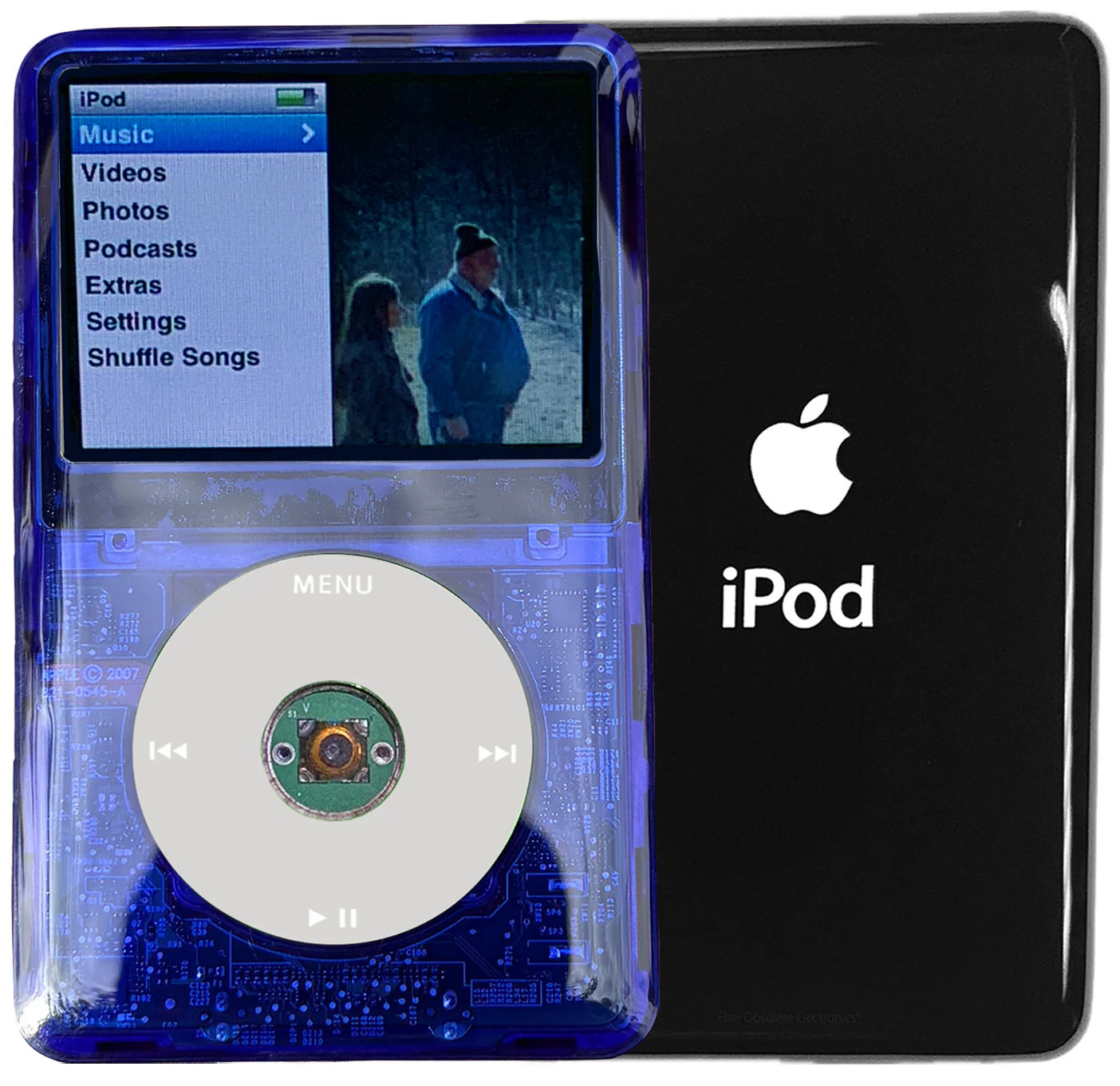 New Apple iPod Classic 6th & 7th Generation Indigo Crystal Plastic / Grey / Green Crystal (Black)
