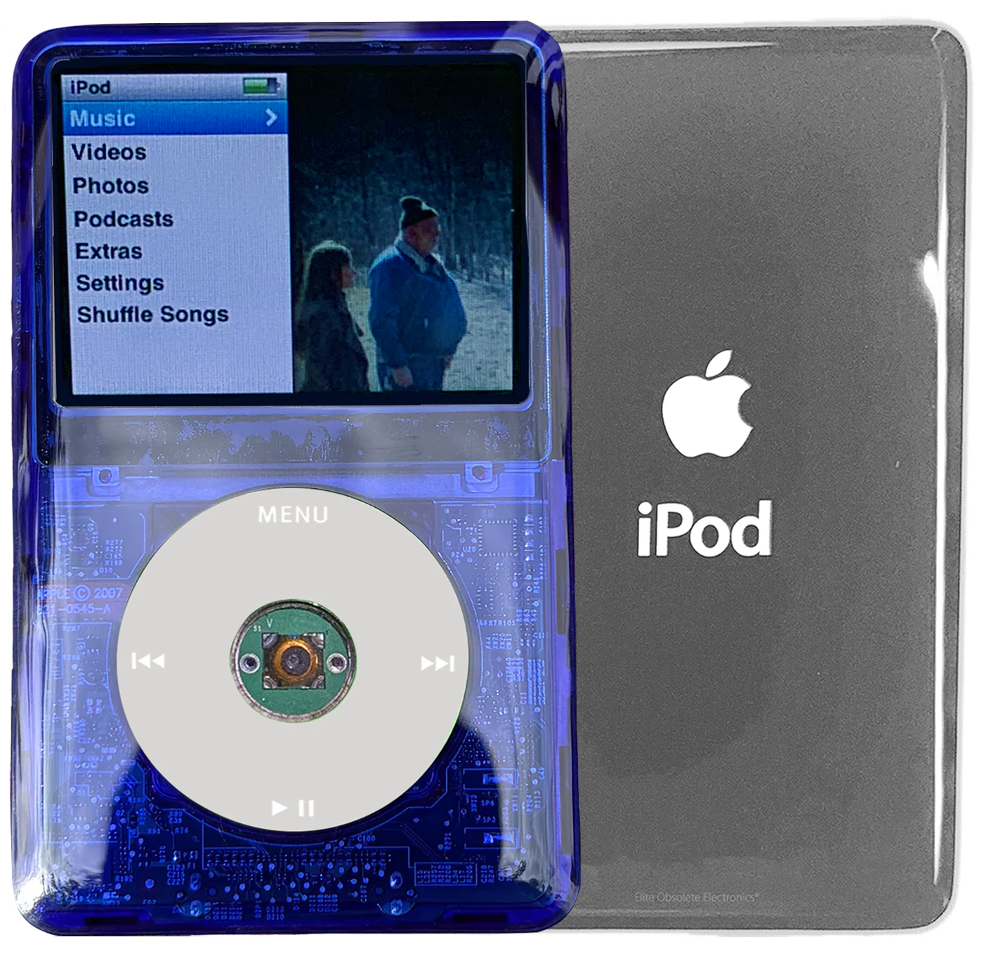 New Apple iPod Classic 6th & 7th Generation Indigo Crystal Plastic / Grey / Green Crystal (Silver)