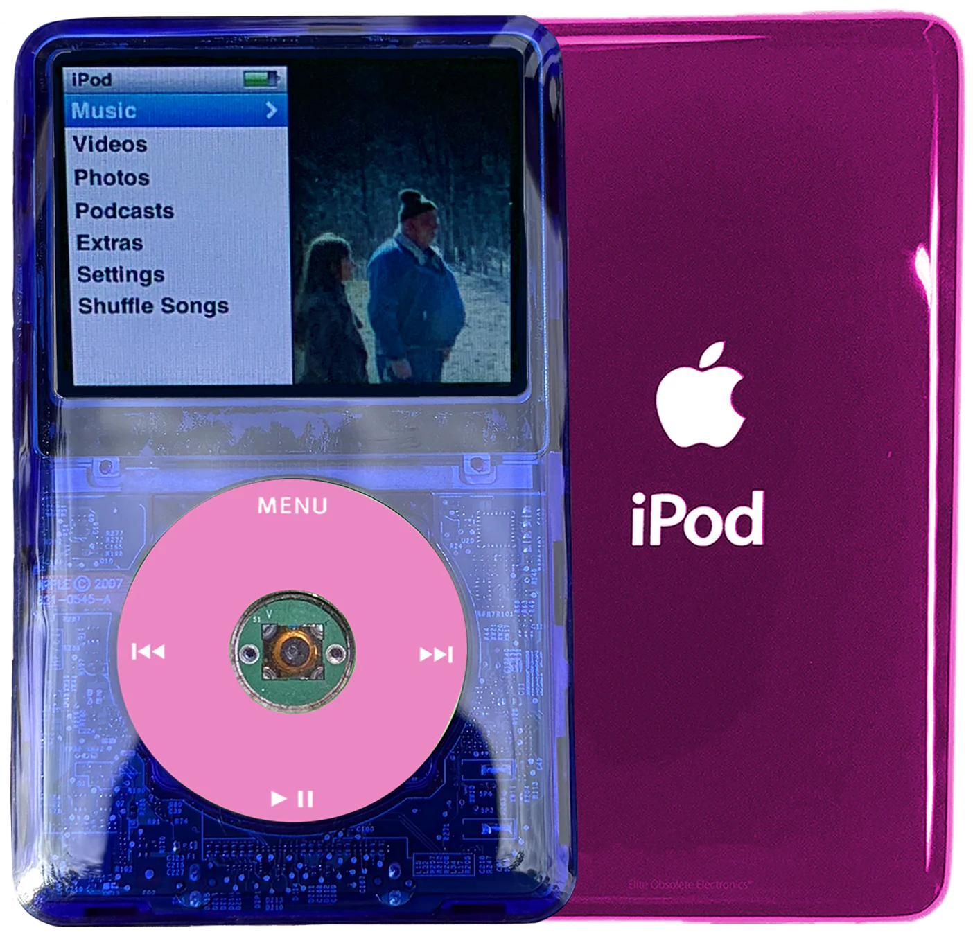 New Apple iPod Classic 6th & 7th Generation Indigo Crystal Plastic / Light Pink / Green Crystal (Hyper Pink)