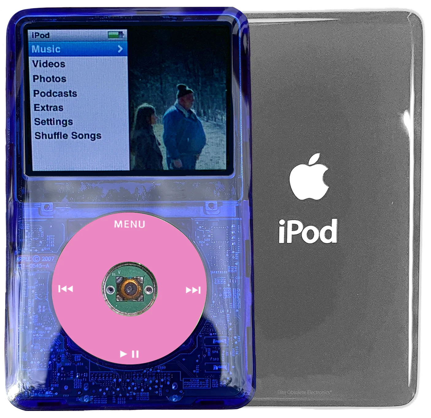 New Apple iPod Classic 6th & 7th Generation Indigo Crystal Plastic / Light Pink / Green Crystal (Silver)