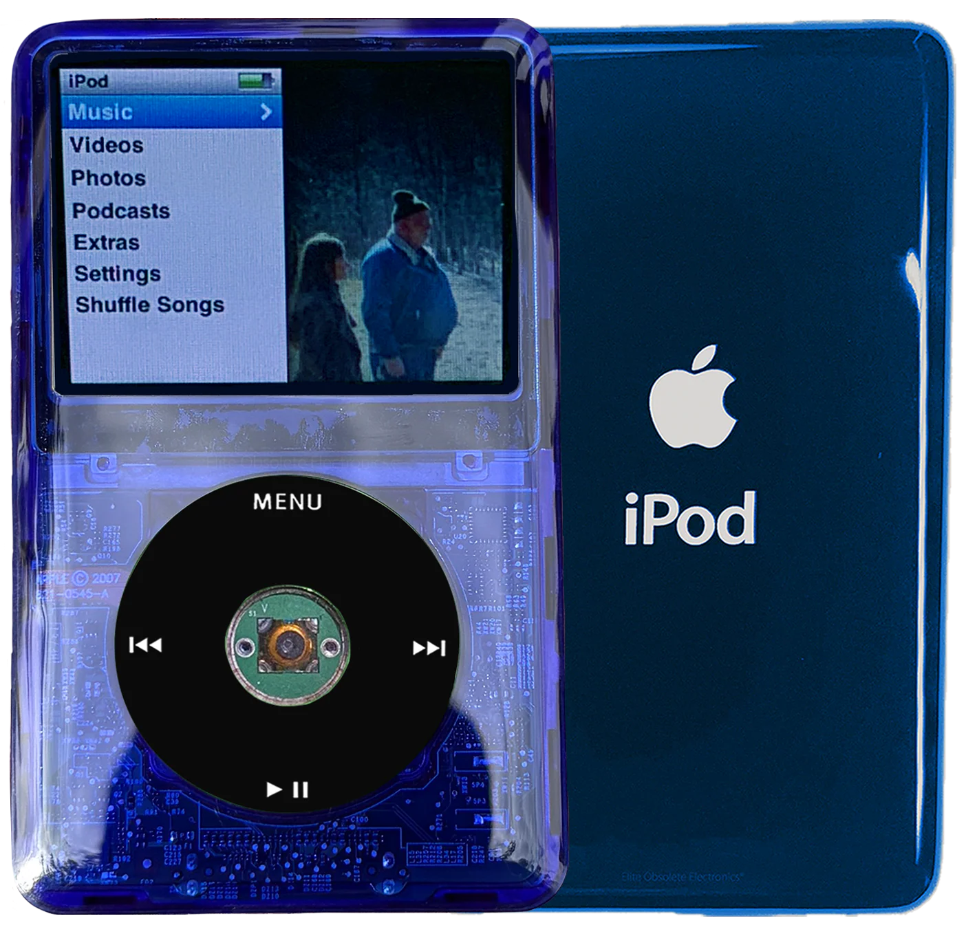 New Apple iPod Classic 6th & 7th Generation Indigo Crystal Plastic / Black / Green Crystal (Aqua)