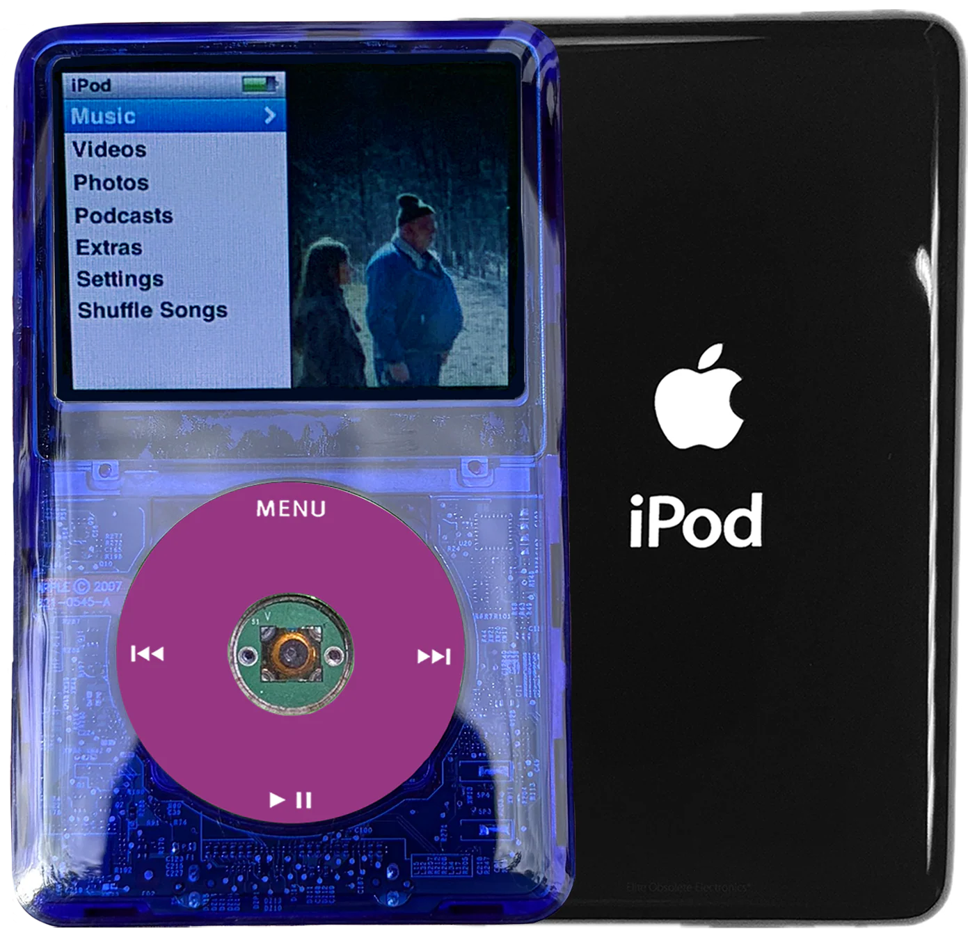 New Apple iPod Classic 6th & 7th Generation Indigo Crystal Plastic / Pink / Green Crystal (Black)