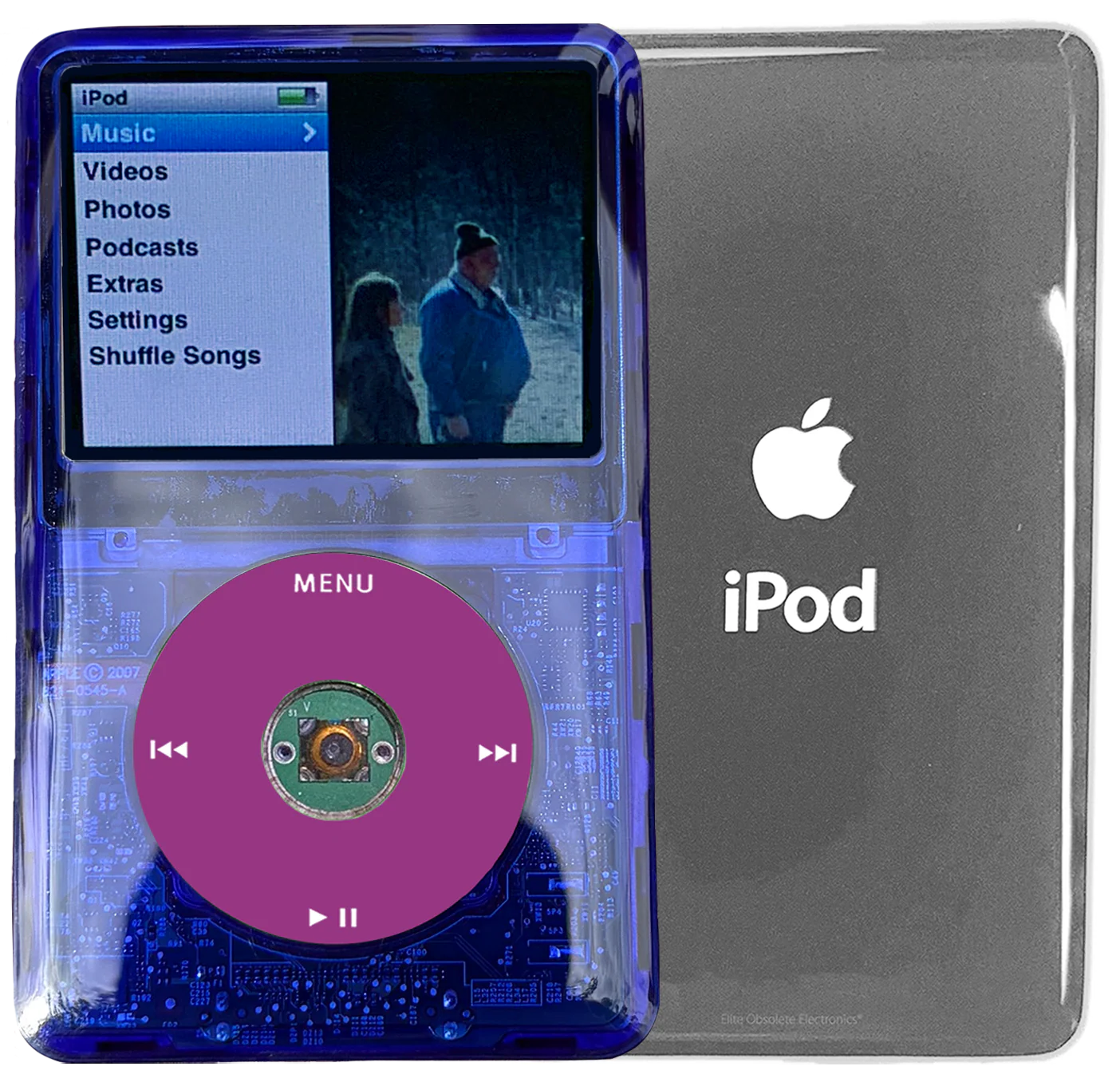 New Apple iPod Classic 6th & 7th Generation Indigo Crystal Plastic / Pink / Green Crystal (Silver)