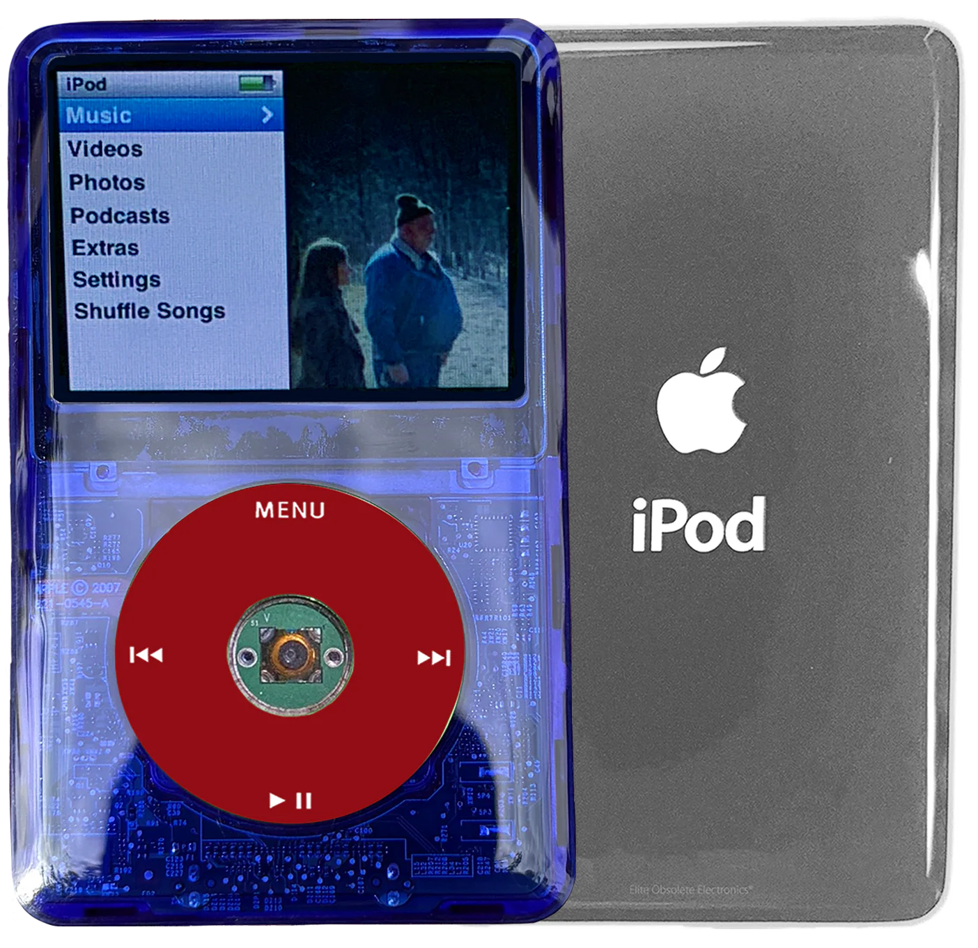 New Apple iPod Classic 6th & 7th Generation Indigo Crystal Plastic / Red / Green Crystal (Silver)