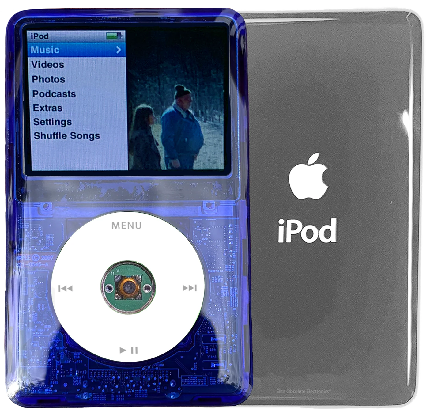 New Apple iPod Classic 6th & 7th Generation Indigo Crystal Plastic / White / Green Crystal (Silver)