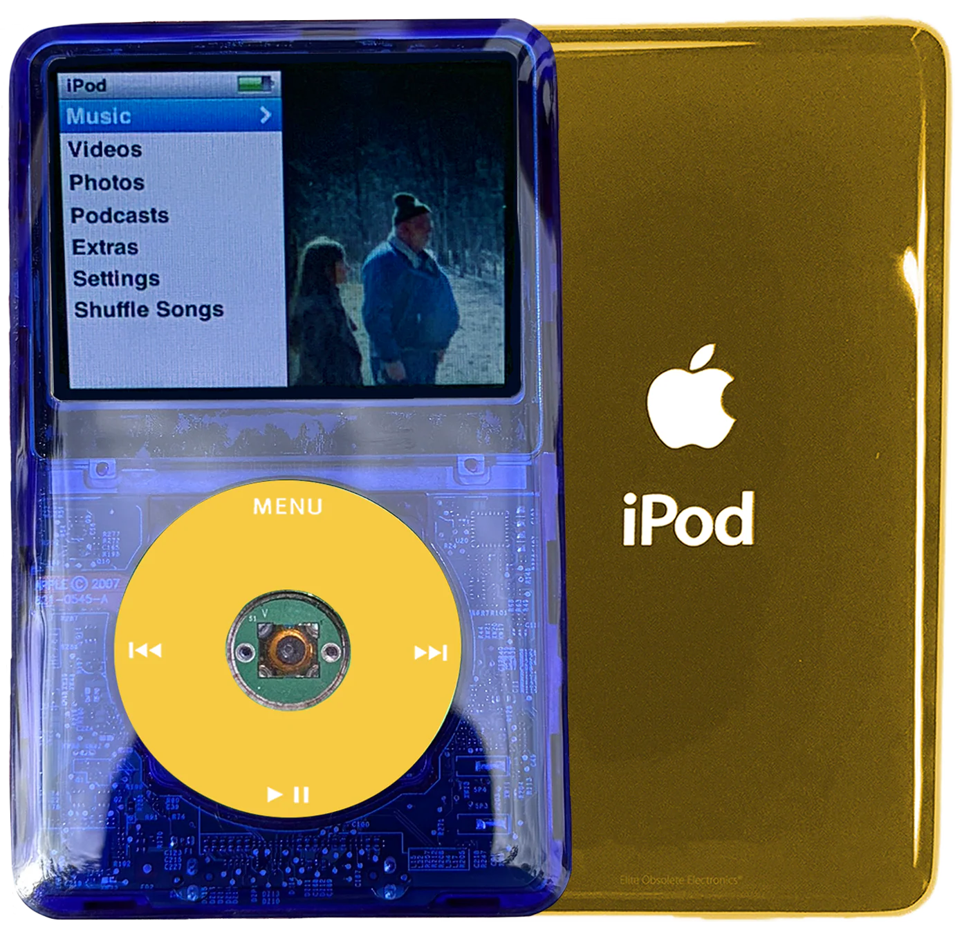 New Apple iPod Classic 6th & 7th Generation Indigo Crystal Plastic / Yellow / Green Crystal (Gold)