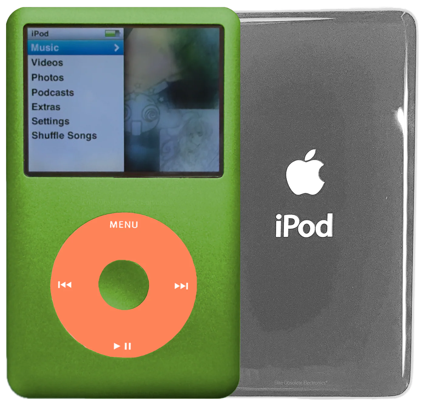 New Apple iPod Classic 6th & 7th Generation Lime Green Metal / Orange / Lime Green Metal (Silver)