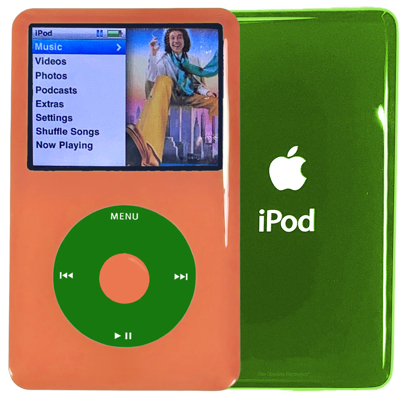 New Apple iPod Classic 6th & 7th Generation Orange Plastic / Green / Orange Plastic (Toxic Green)