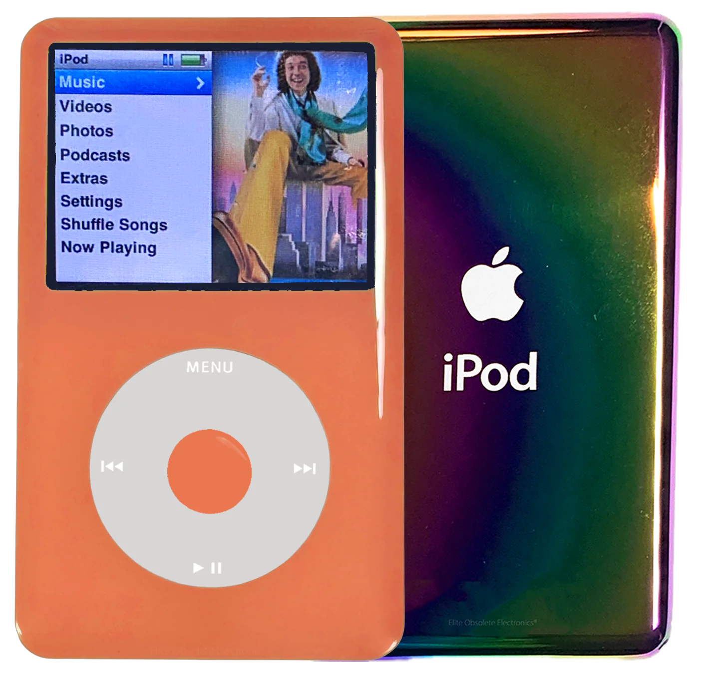 New Apple iPod Classic 6th & 7th Generation Orange Plastic / Grey / Orange Plastic (Rainbow)