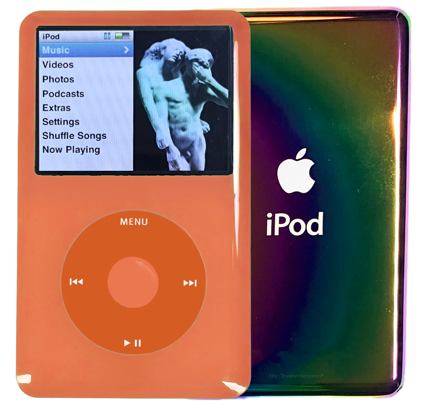 New Apple iPod Classic 6th & 7th Generation Orange Plastic / Orange / Orange Plastic (Rainbow)