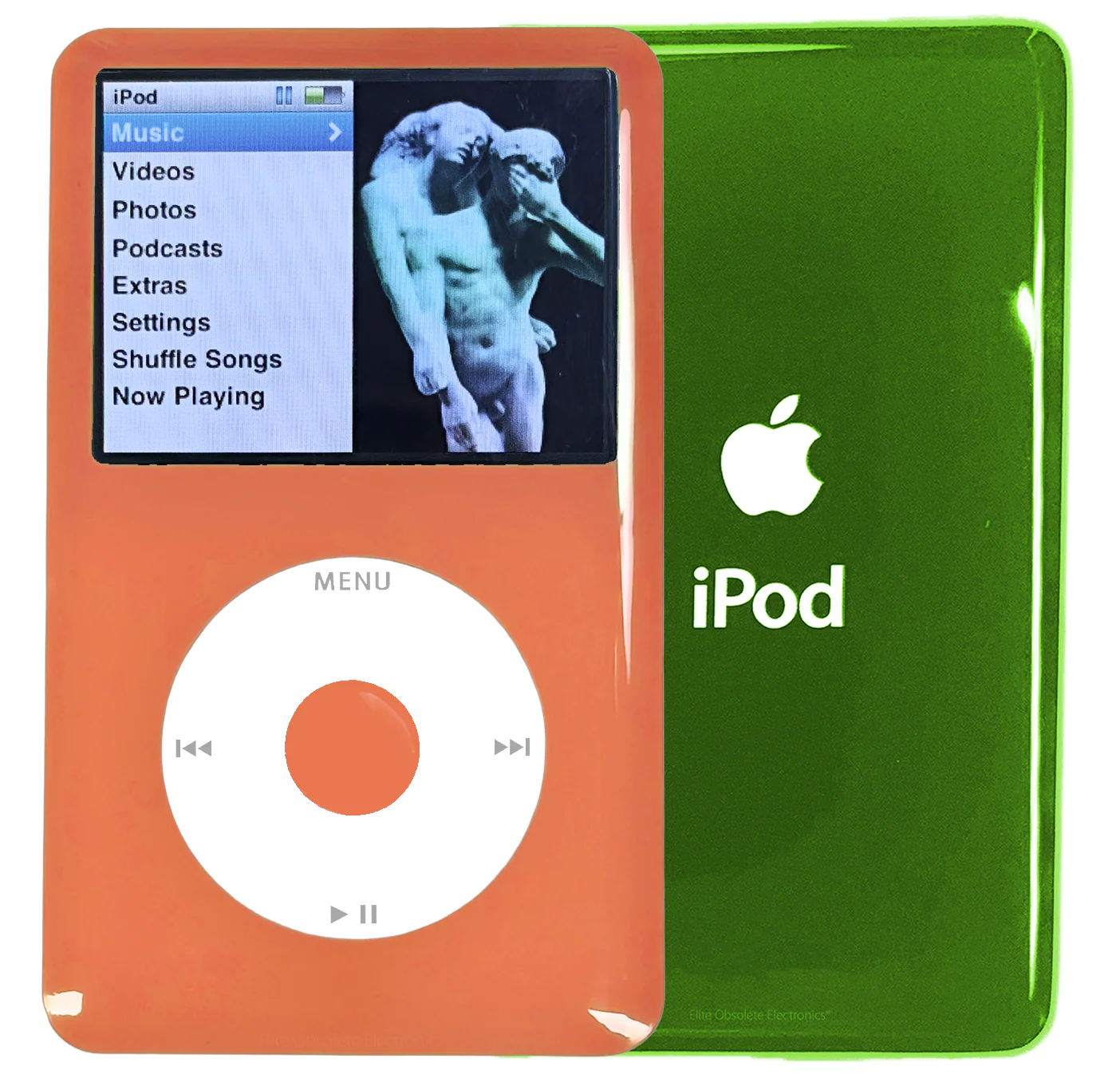New Apple iPod Classic 6th & 7th Generation Orange Plastic / White / Orange Plastic (Toxic Green)