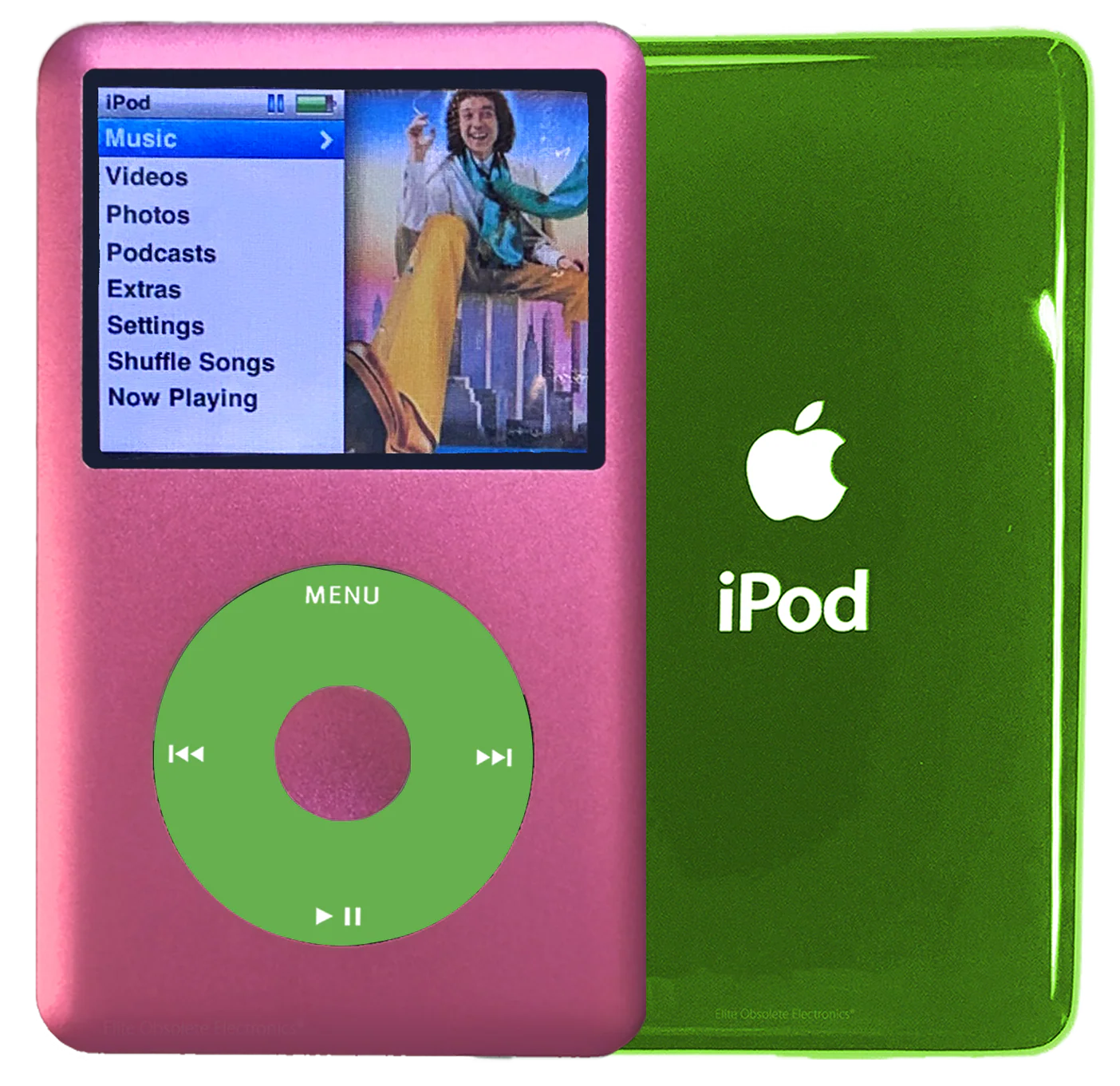 New Apple iPod Classic 6th & 7th Generation Pink Metal / Light Green / Pink Metal (Toxic Green)