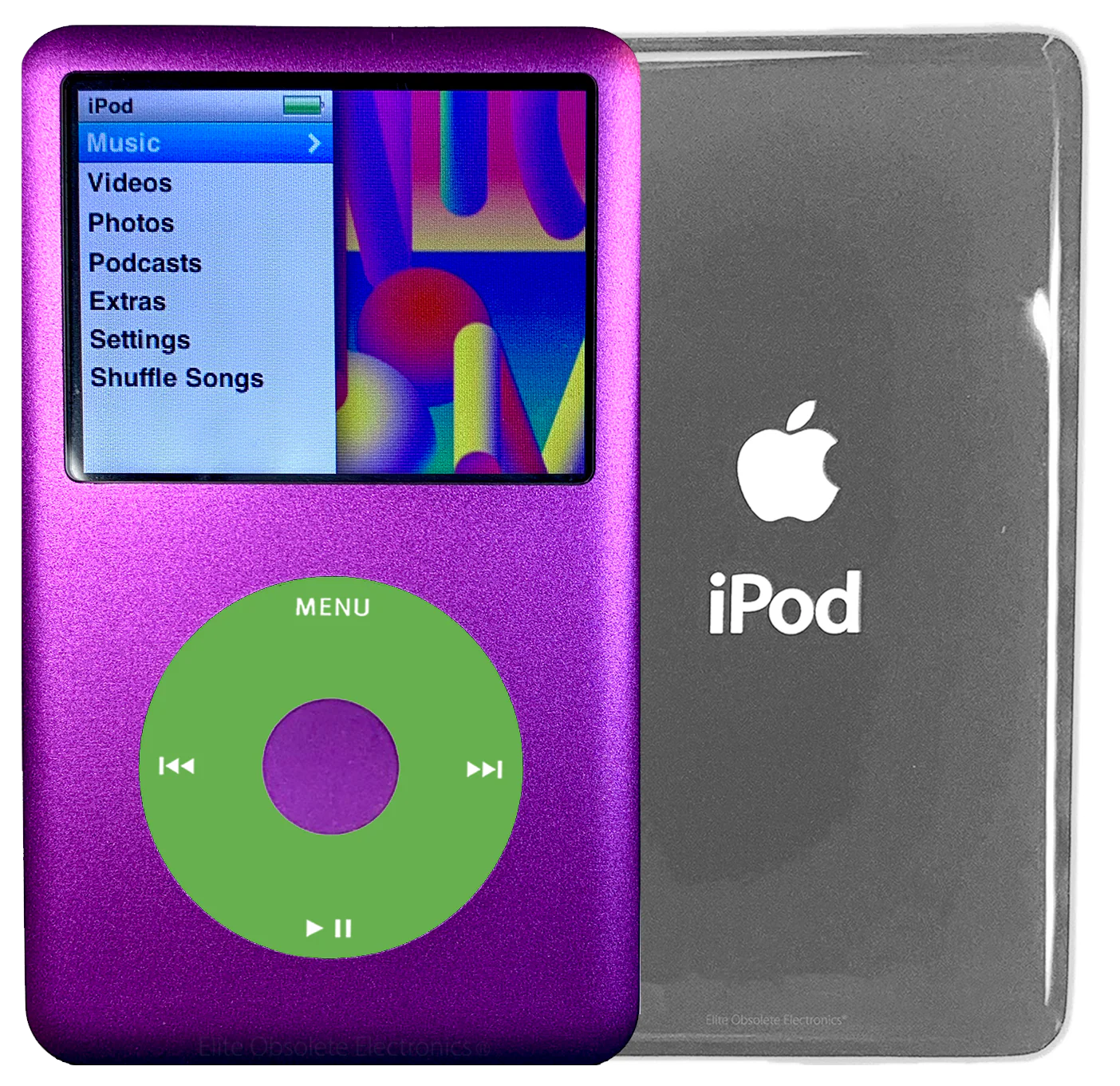 New Apple iPod Classic 6th & 7th Generation Purple Metal / Light Green / Purple Metal (Silver)