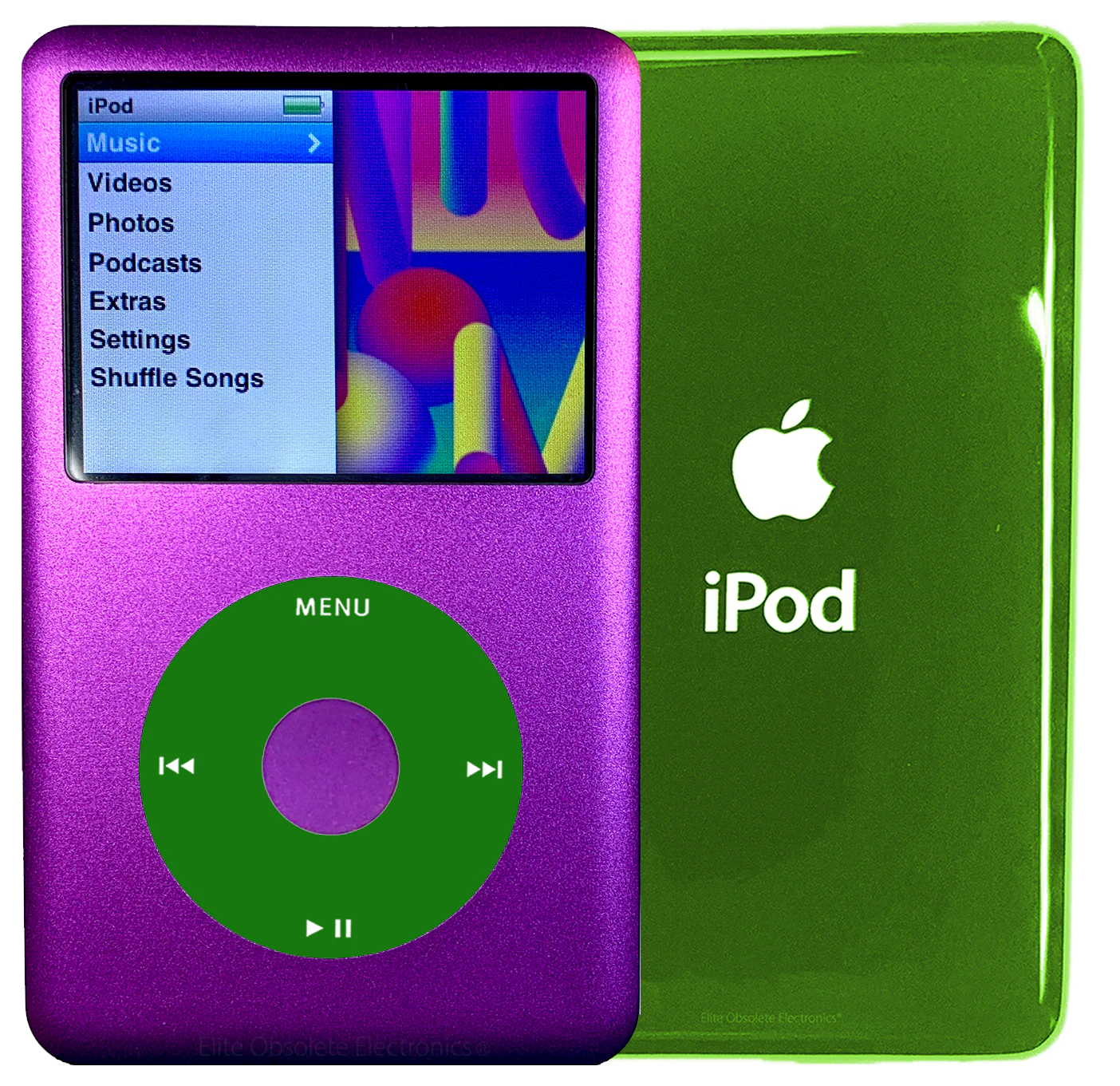 New Apple iPod Classic 6th & 7th Generation Purple Metal / Green / Purple Metal (Toxic Green)